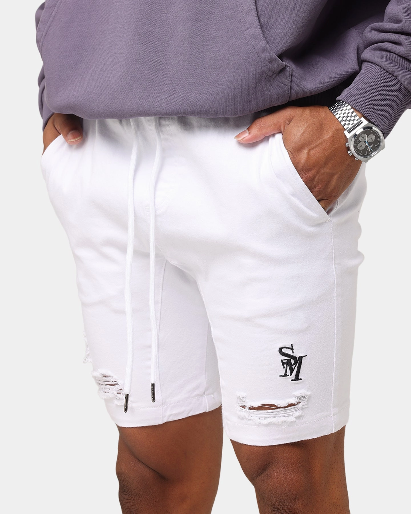 Modern Look Saint Morta Annex V2 Denim Shorts White