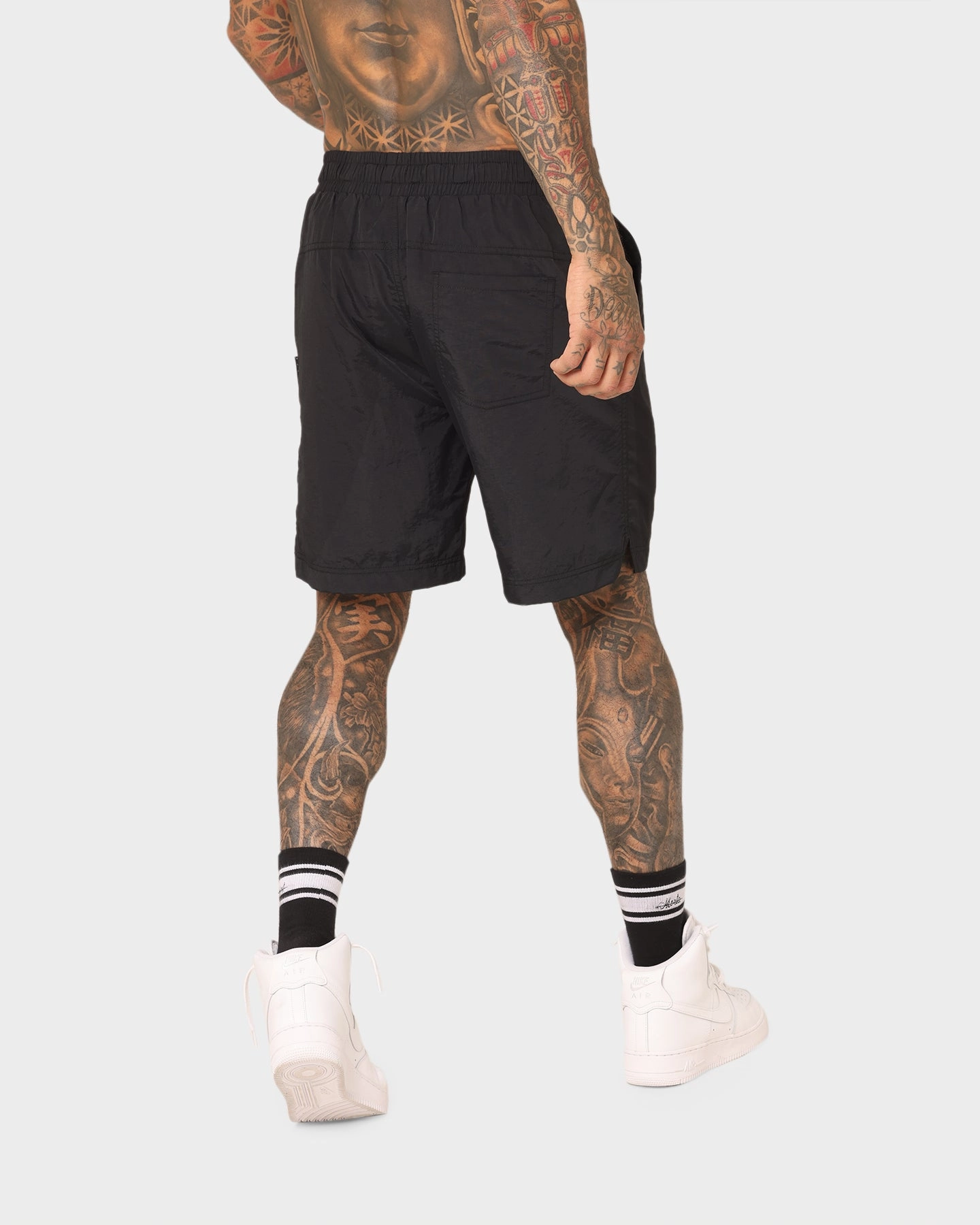 Saint Morta Scripted Beach Shorts Black Perfect Comfort