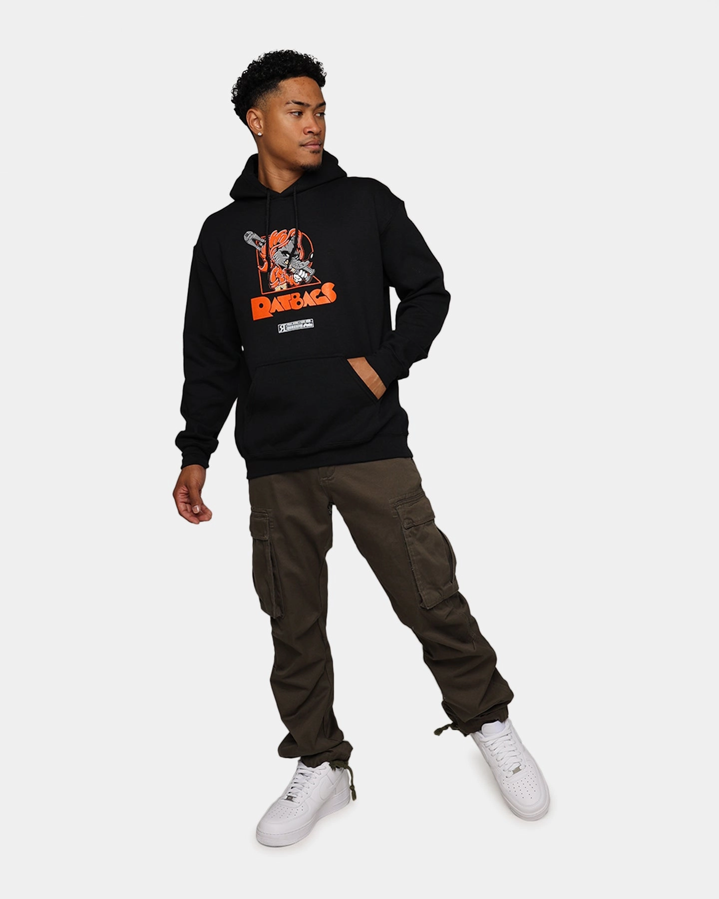 Rats Get Fat Ratbags Hoodie Black Compact Packability Clean Cut