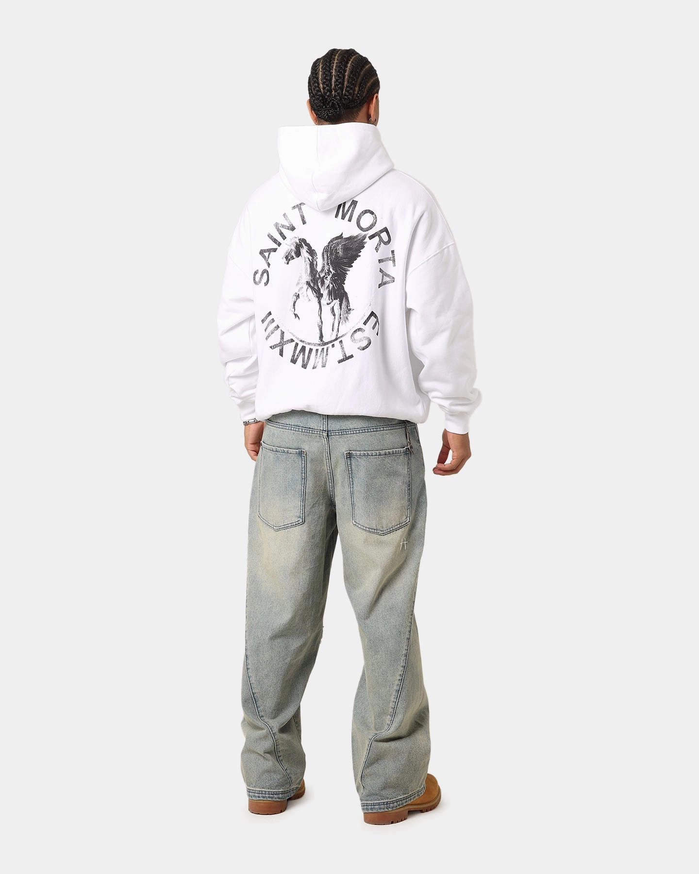 rural people slim fit Saint Morta Pegasus Premium Hoodie White