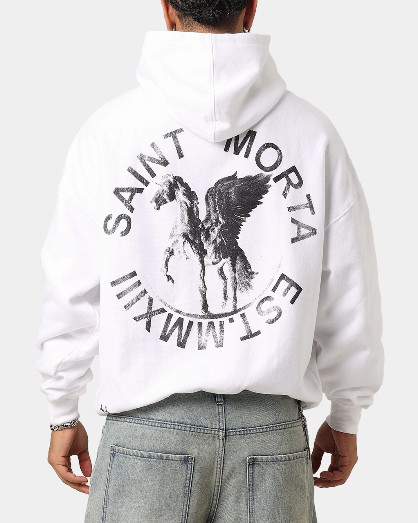 Saint Morta Pegasus Premium Hoodie White Jog