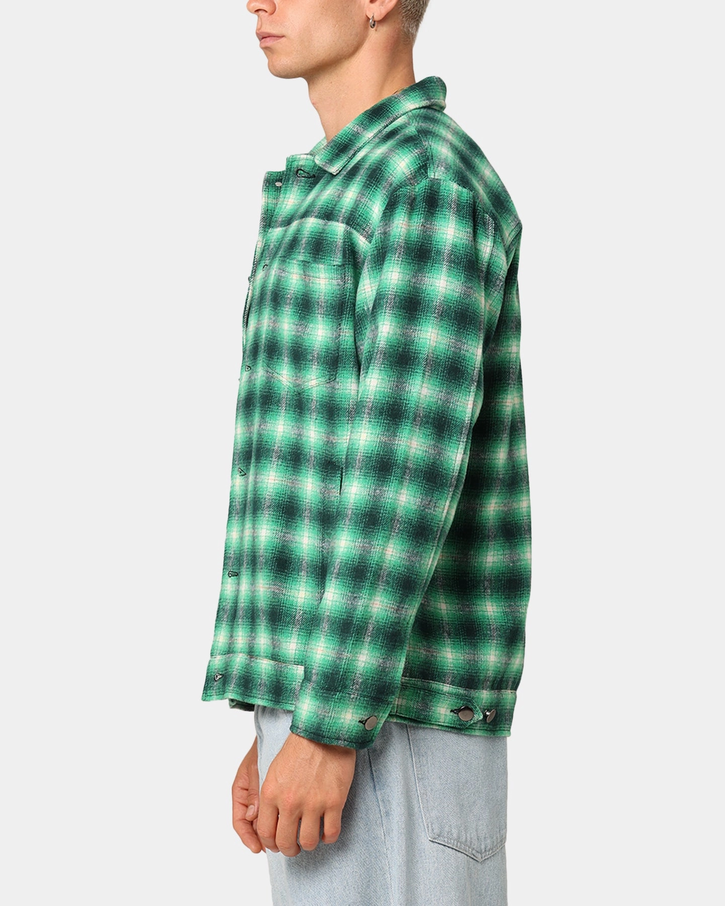 XXIII Darby Plaid Shacket Green/Black Cologne