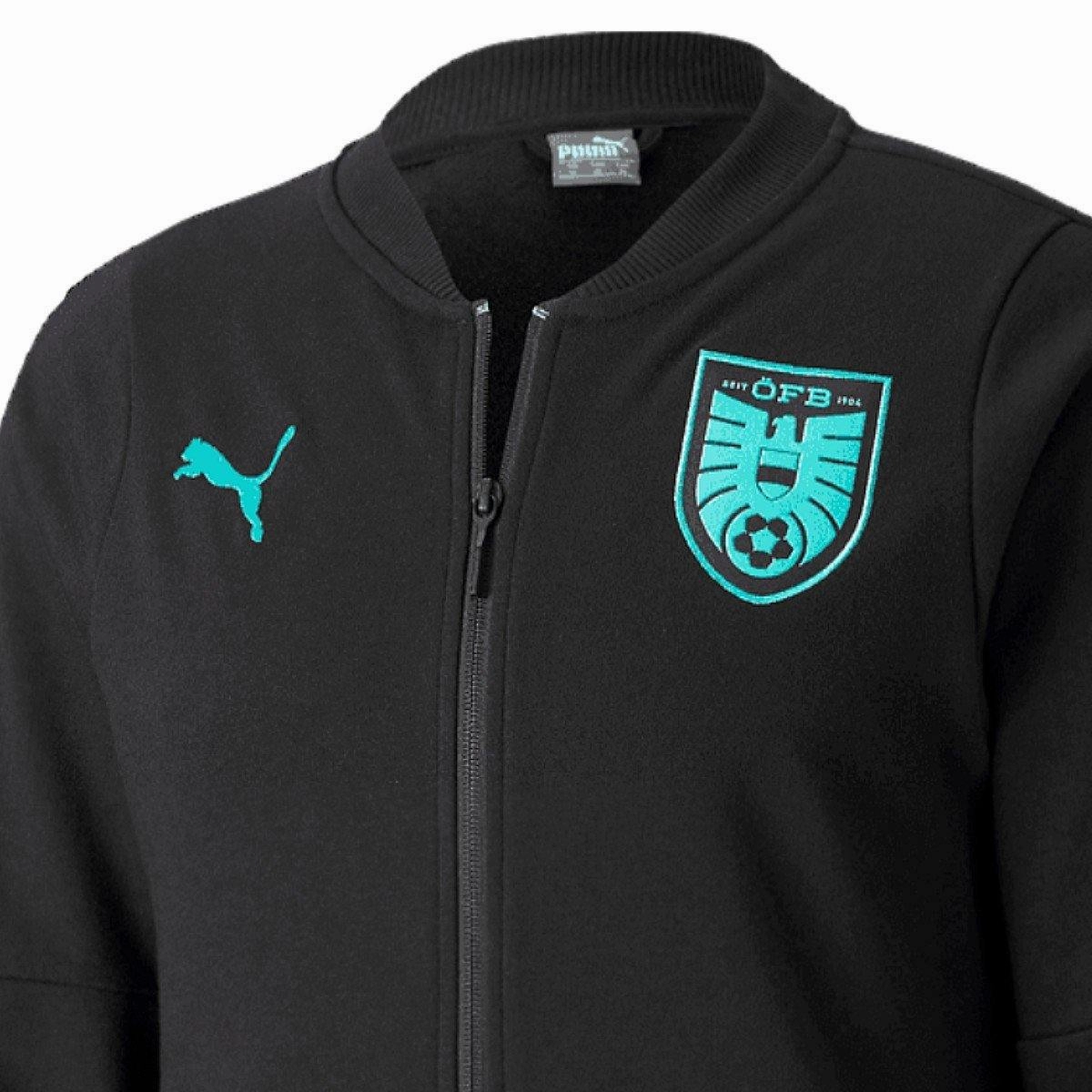 Austria black Casual presentation Soccer tracksuit 2020/21 - Puma natural fabric