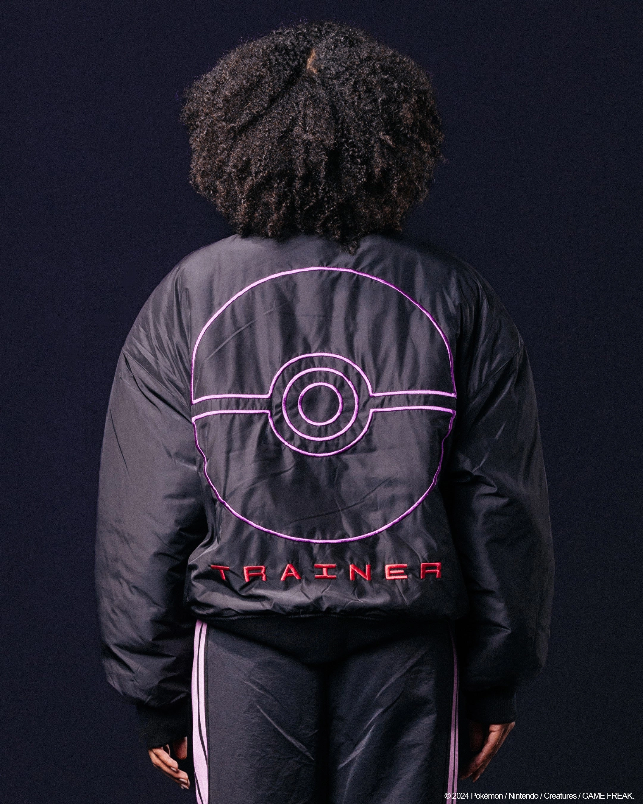 Oversized Pok??mon By Loiter Master Ball Bomber Jacket Black