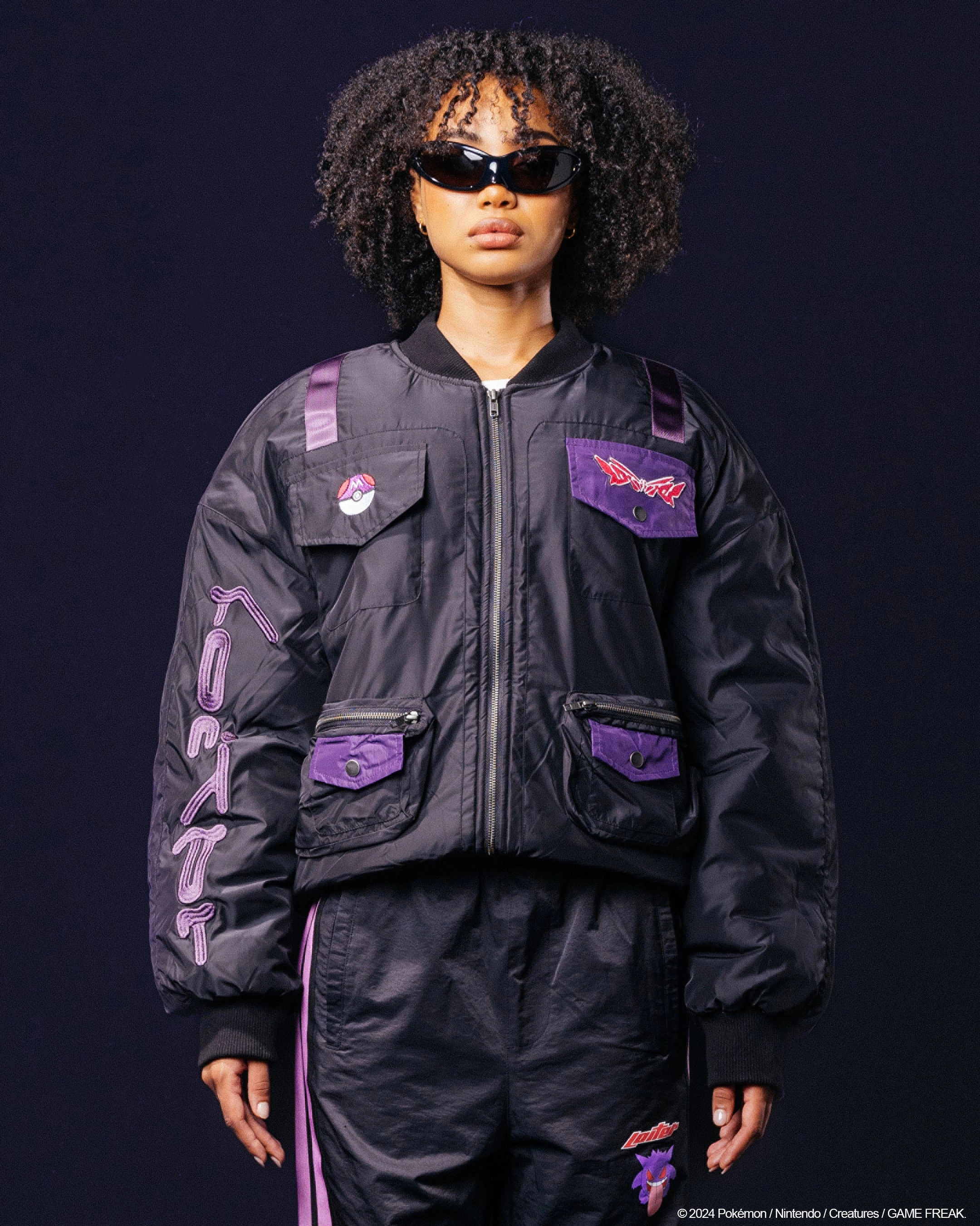 Popular Pok??mon By Loiter Master Ball Bomber Jacket Black