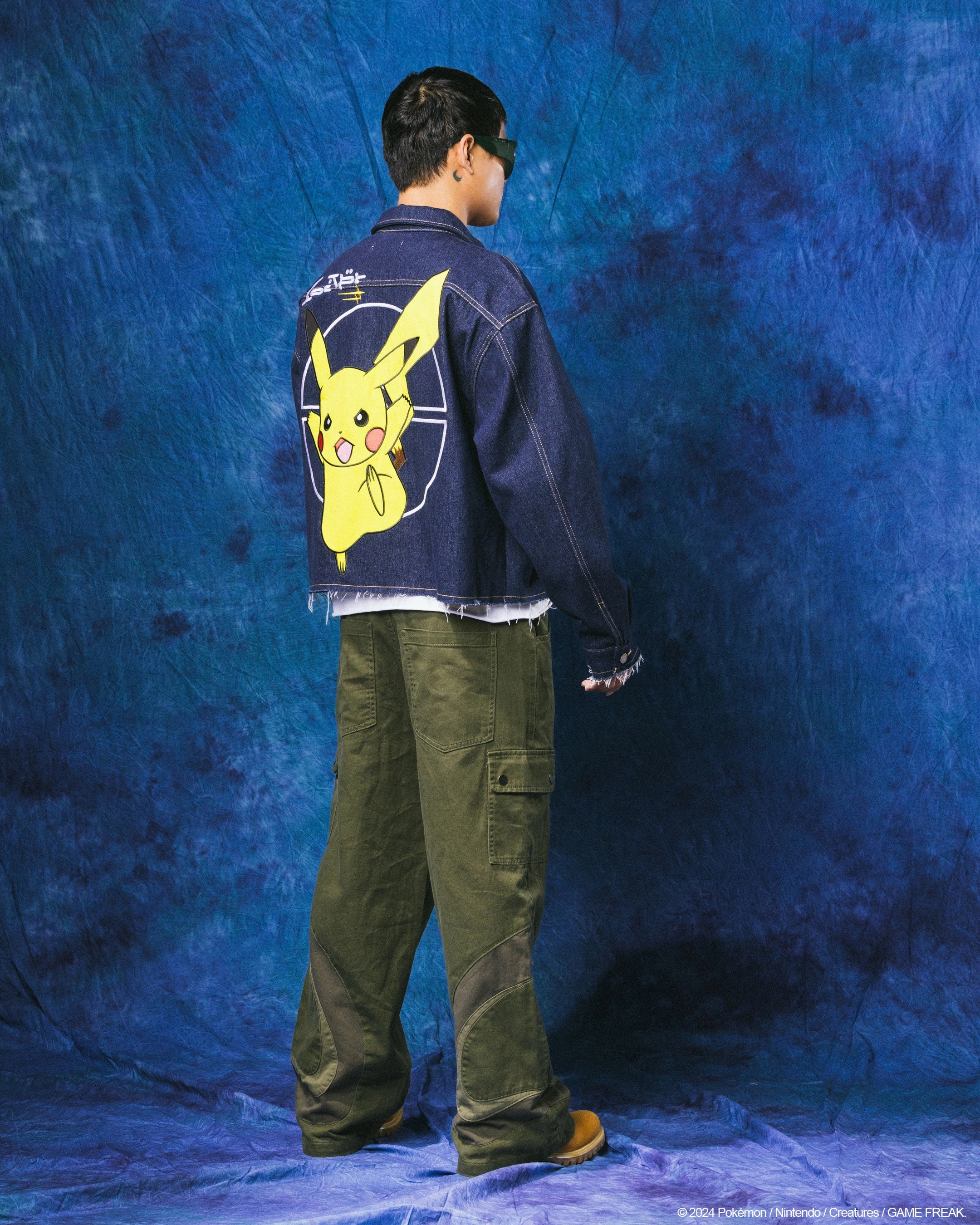 Pok??mon By Loiter Pikachu Denim Jacket Washed Blue Weather Fit