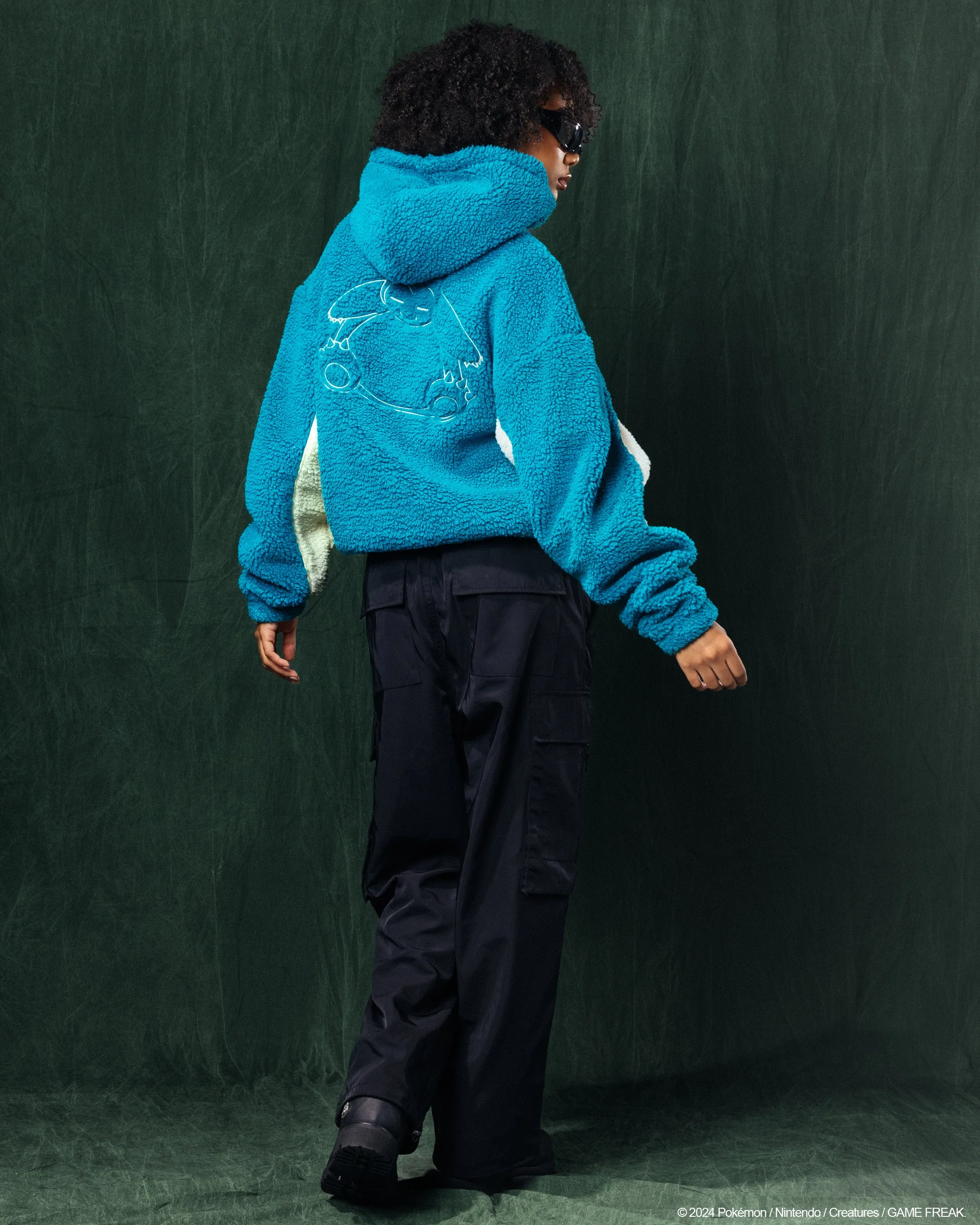 MoistureWicking Pok??mon By Loiter Snorlax Sherpa Hoodie Green/Off White