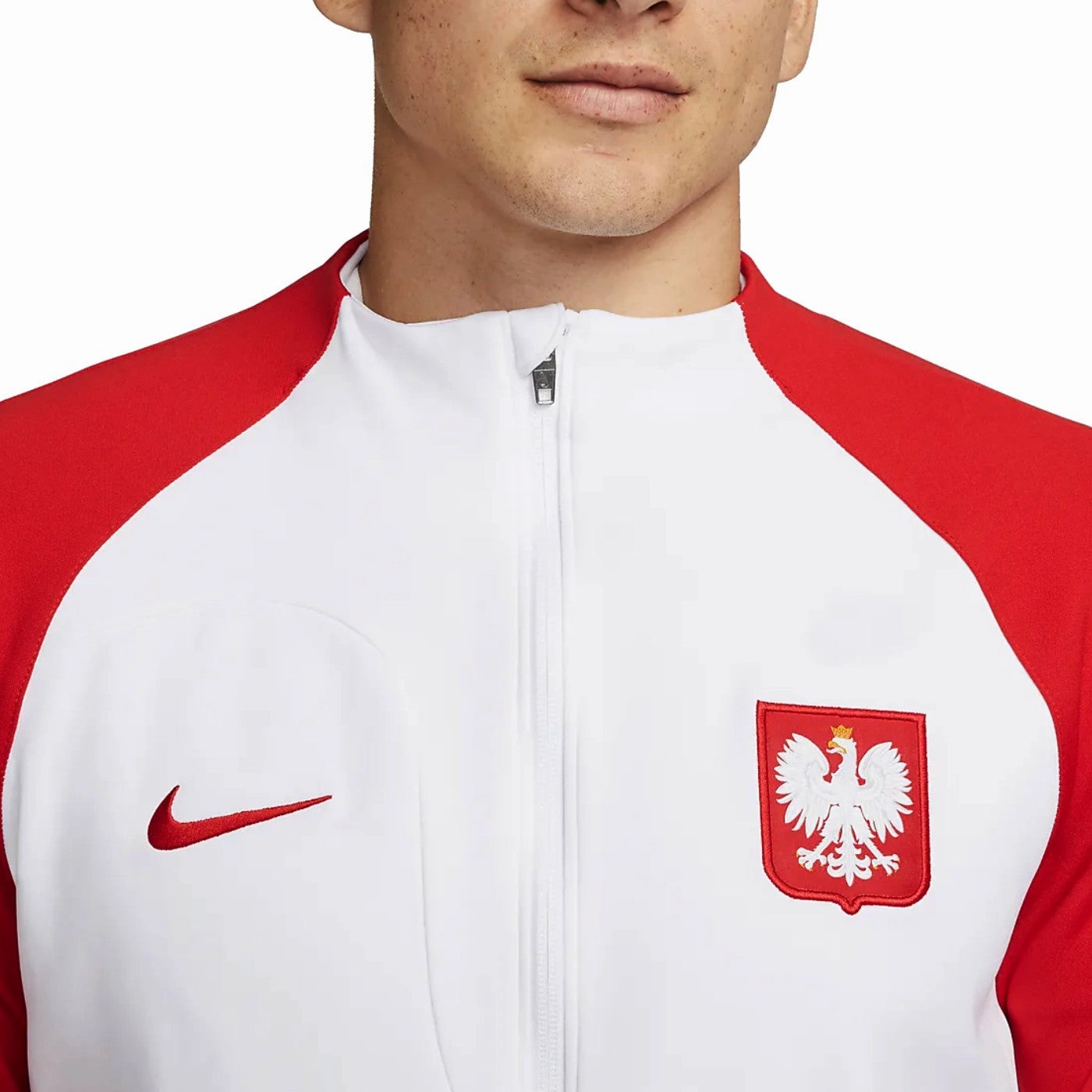 Layering Options Poland pre-match presentation Soccer jacket 2022/23 white/red - Nike