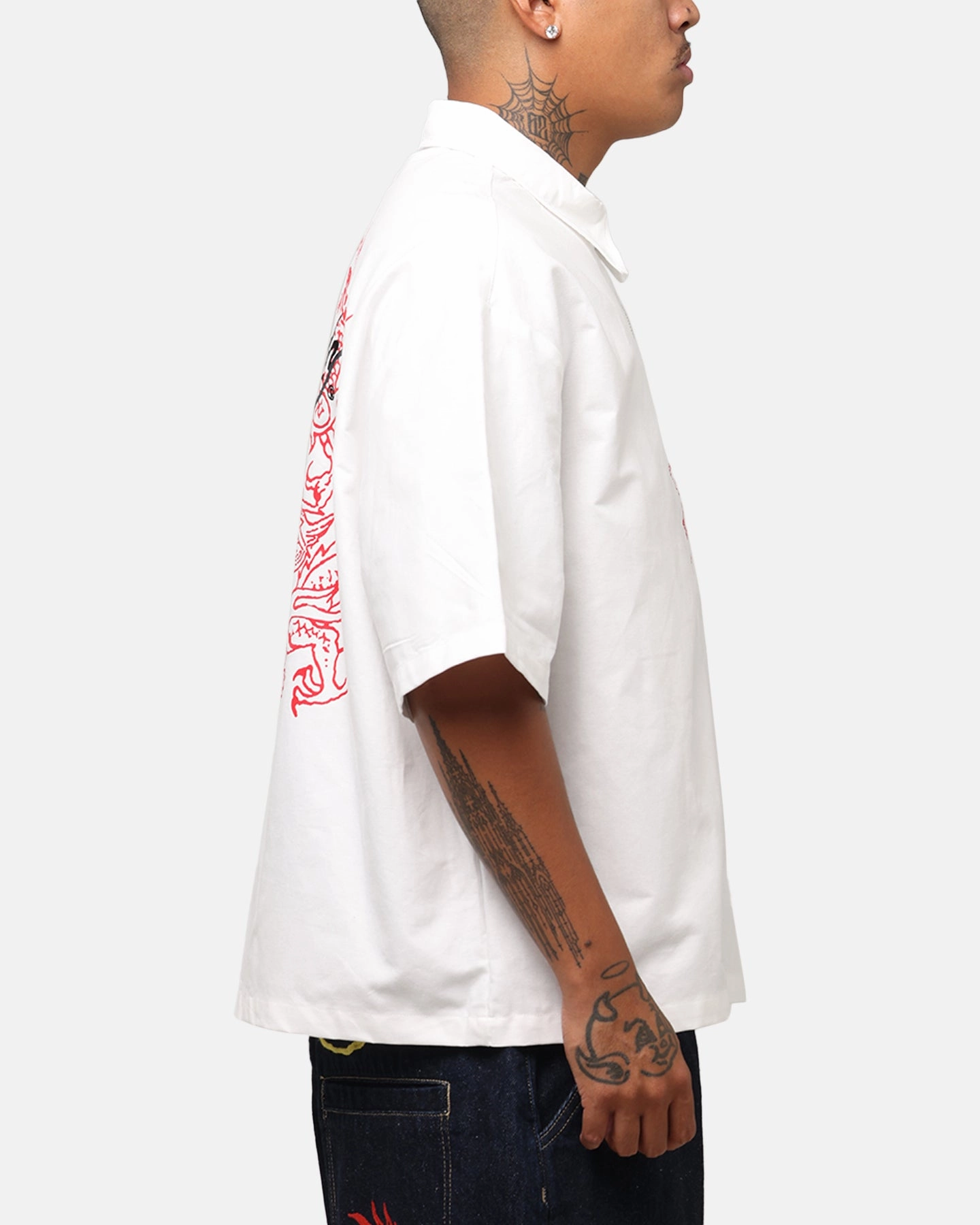 Ed Hardy Dragon Zip Shirt Off White Anti Pill Technology Breathable mesh