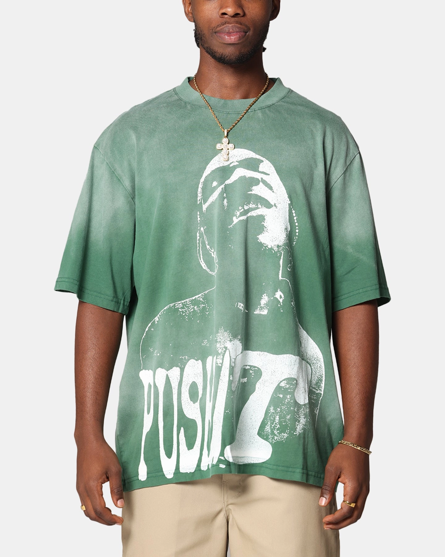 Personalized Pusha T Pusha T Hem Vintage T-Shirt Washed Green
