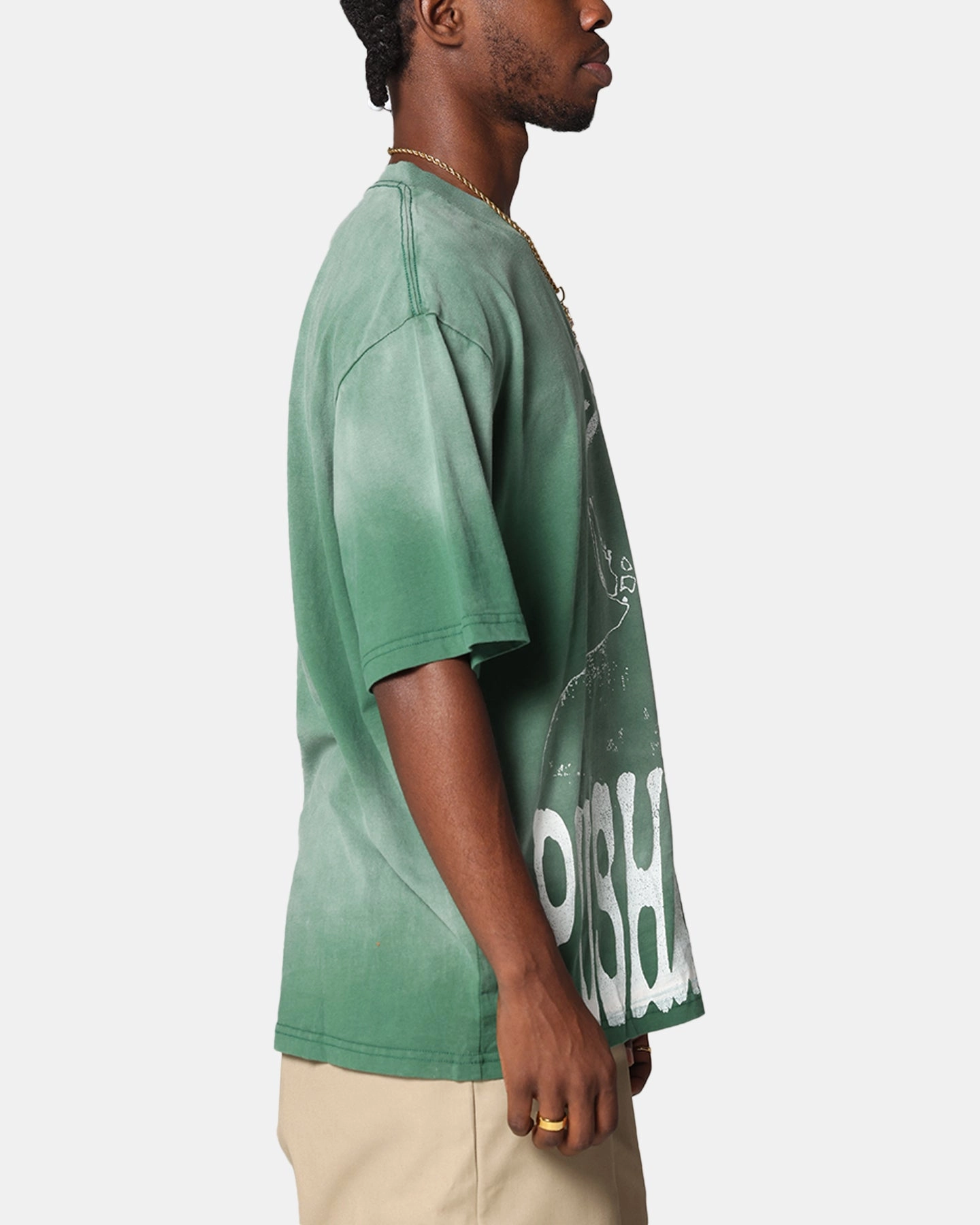 Comfy All-Day Pusha T Pusha T Hem Vintage T-Shirt Washed Green