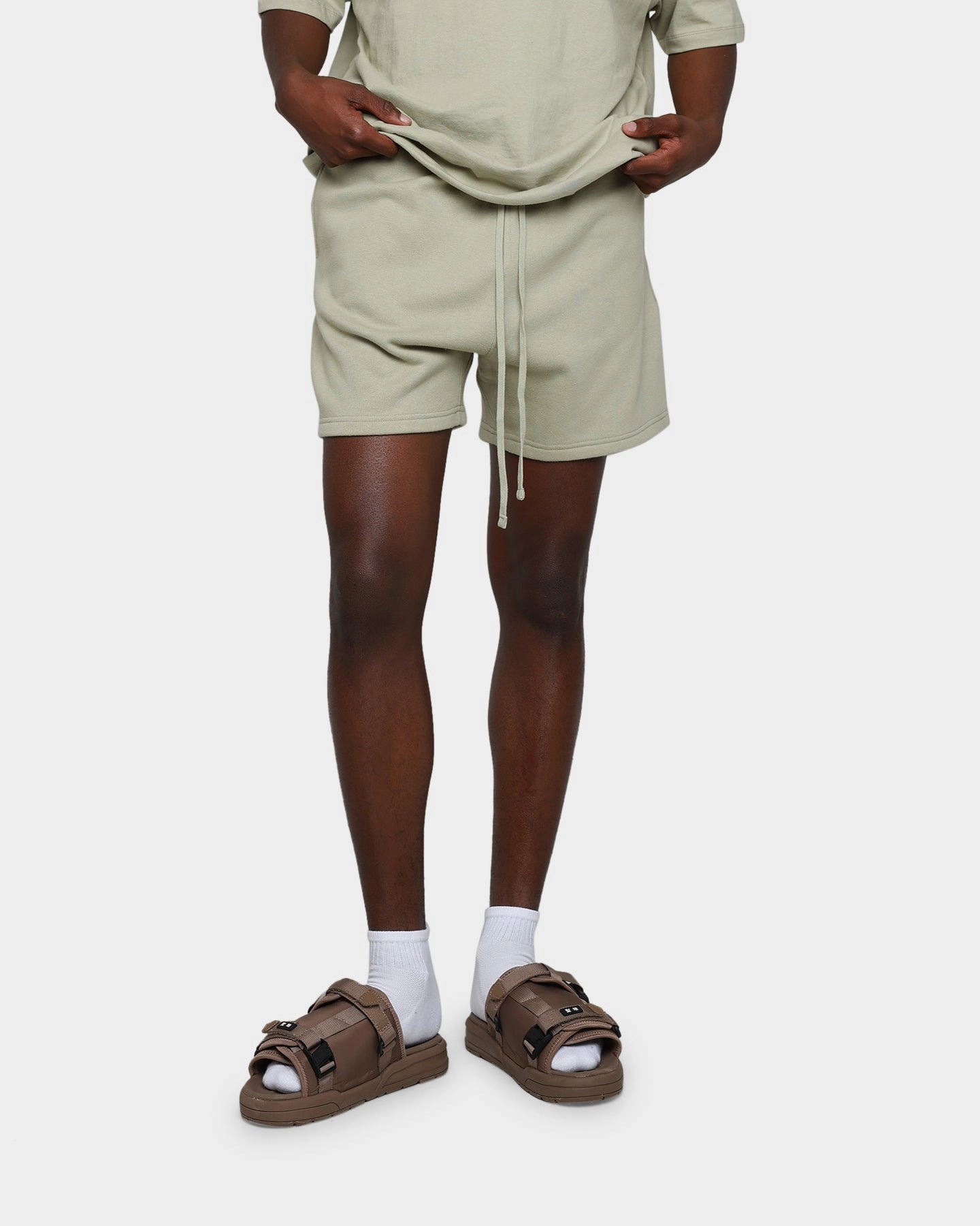 Neutral Tones Pastel Colors MNML Every Day Sweatshorts Moss