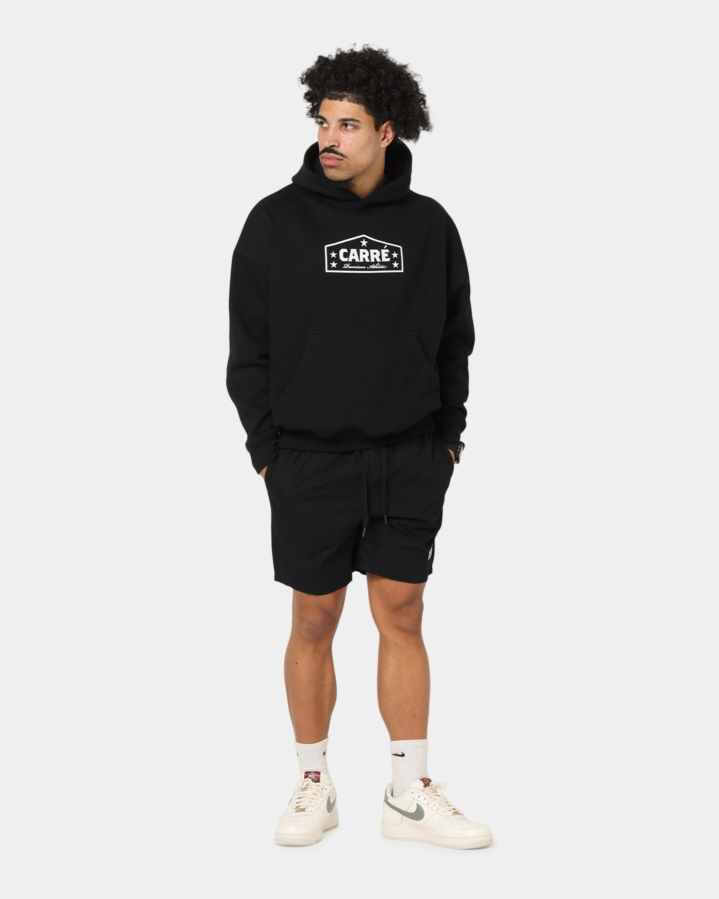 Carre Block Star Beach Shorts Black hiking apparel overalls