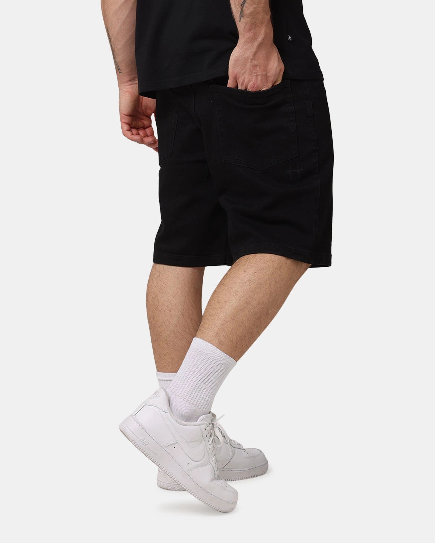 Daily Fit Saint Morta Essential Denim Shorts Washed Black