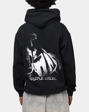 Poppy Negative Spaces Hoodie Black Heavyweight Fabric summer clothing