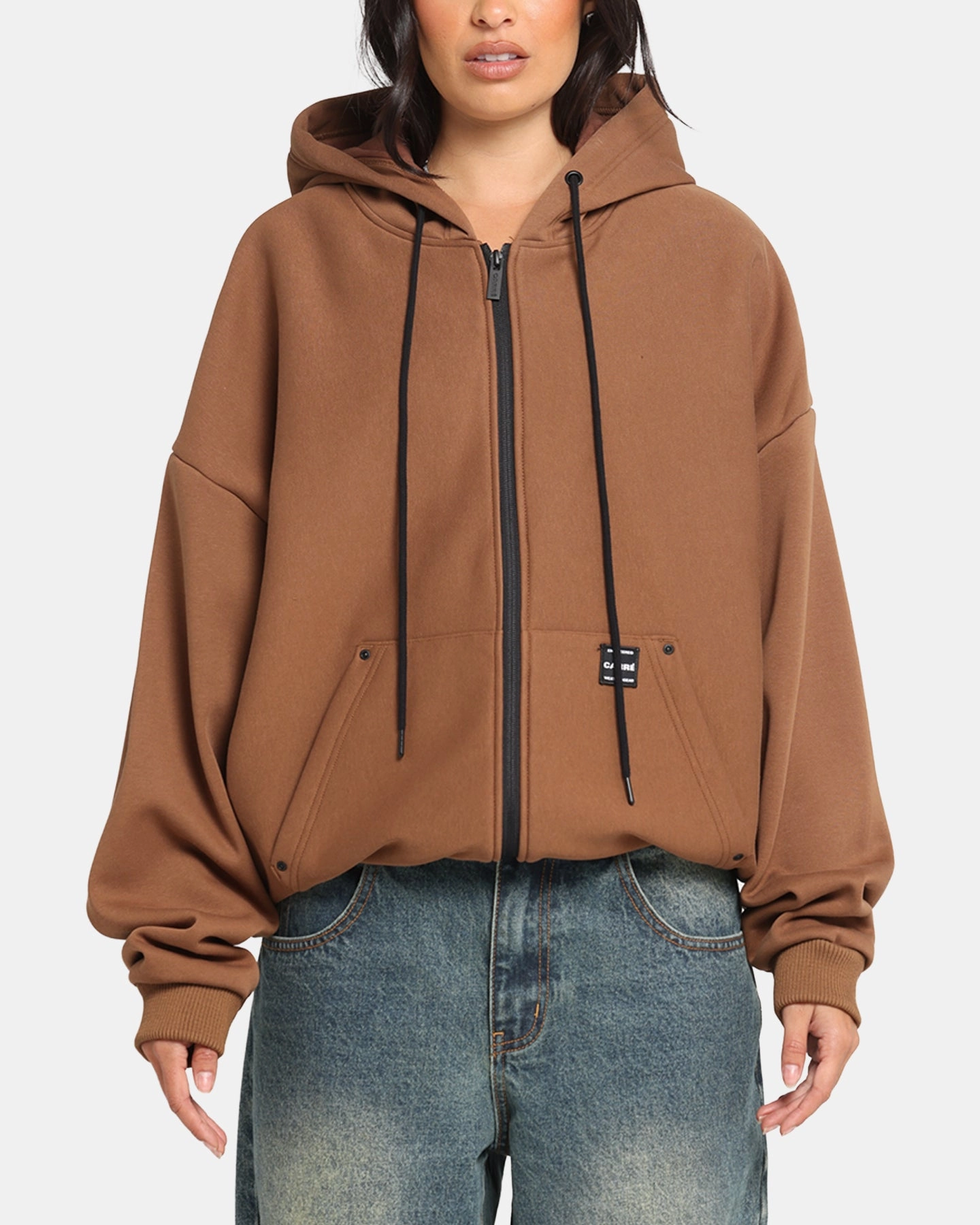 Low Profile Hood Carre Weatherwear Hoodie Brown