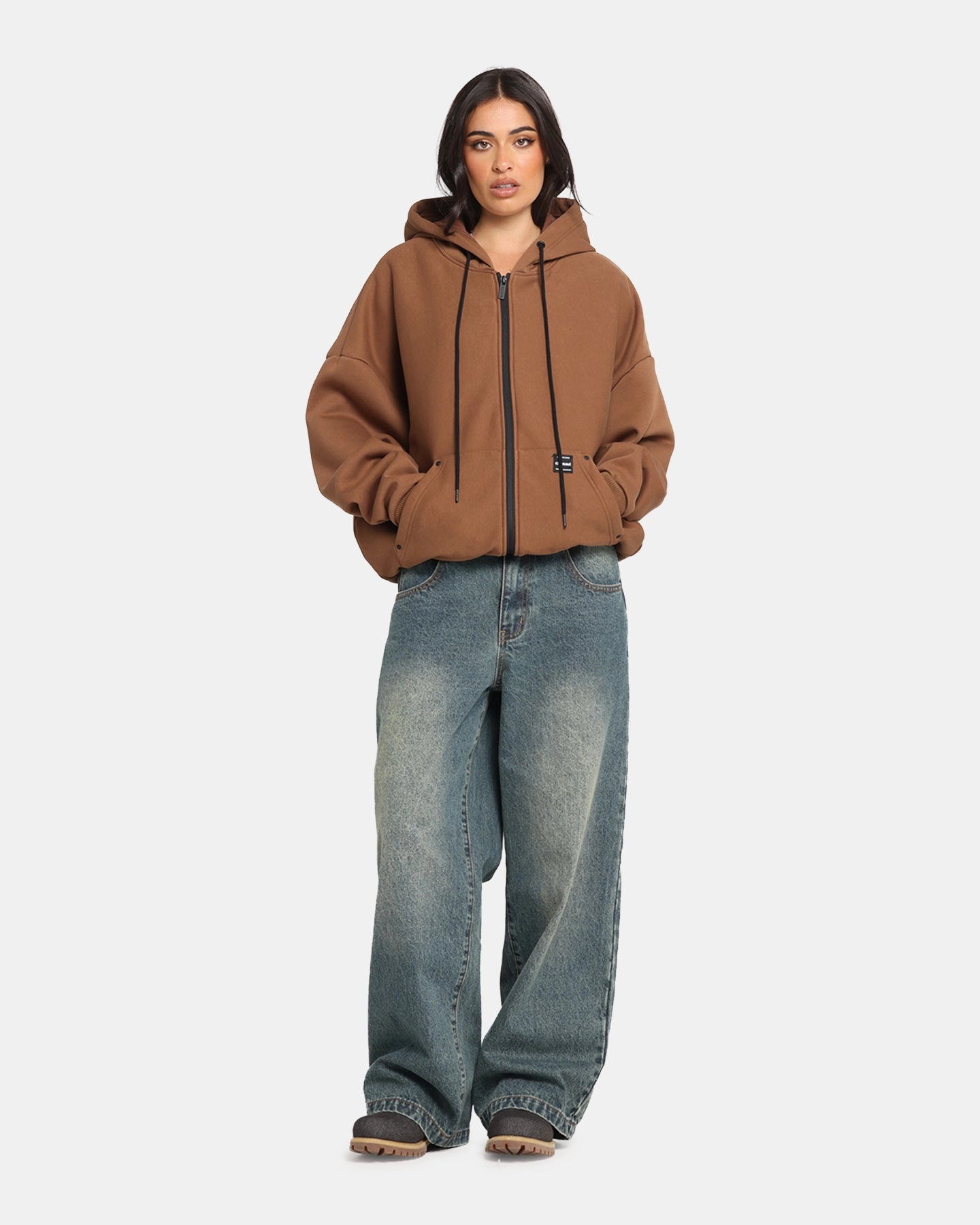 Carre Weatherwear Hoodie Brown Chic Street