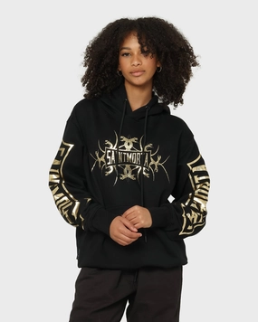 Stock Unstructured Shoulder Cut Saint Morta Venom Hoodie Black/Gold