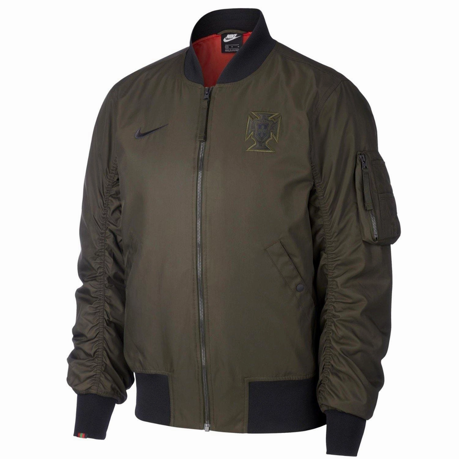 Portugal soccer lightweight woven bomber jacket 2020/21 - Nike Personality Reinforced Elbow Patches