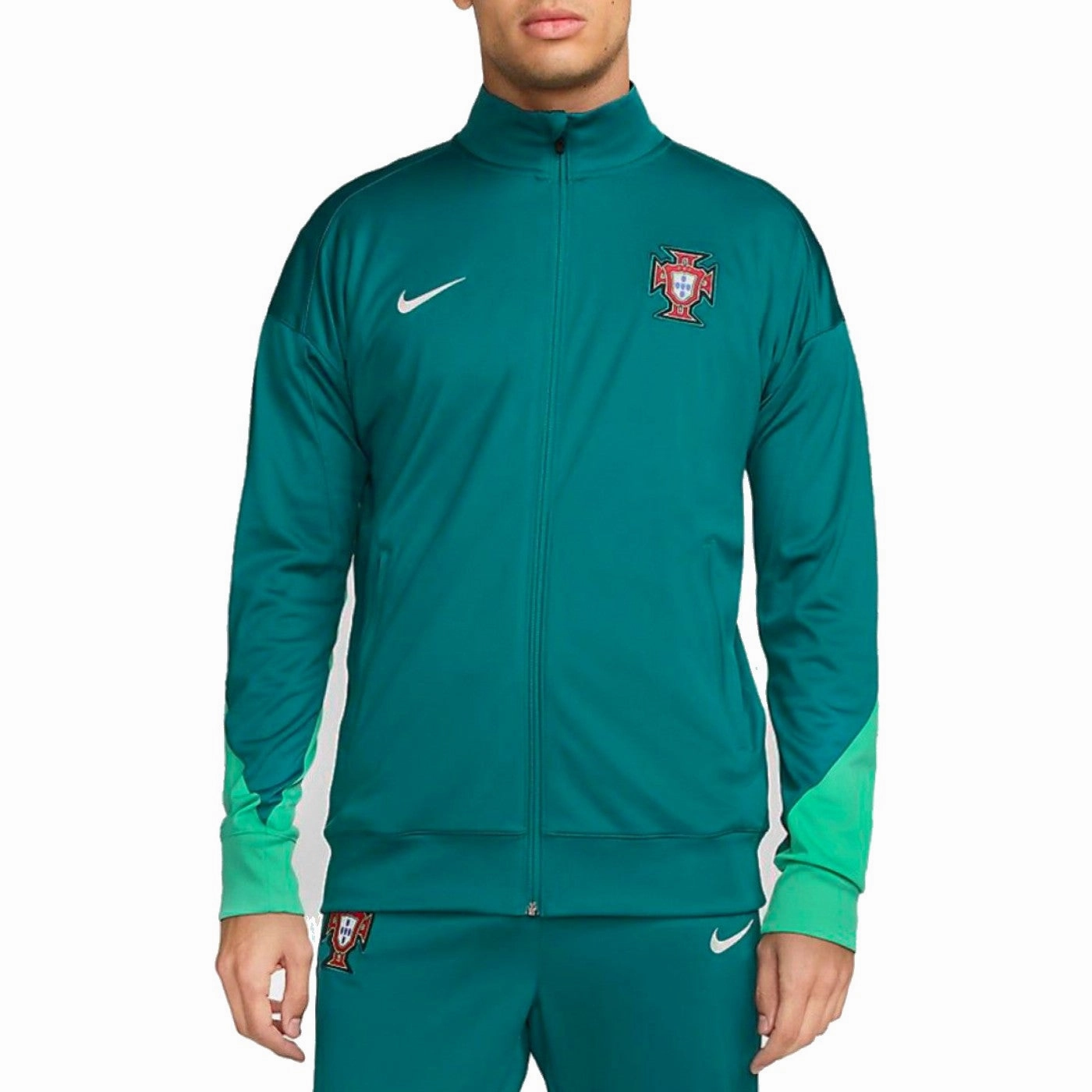 Portugal training presentation Soccer tracksuit 2024/25 green - Nike TemperatureRegulating Sporty apparel