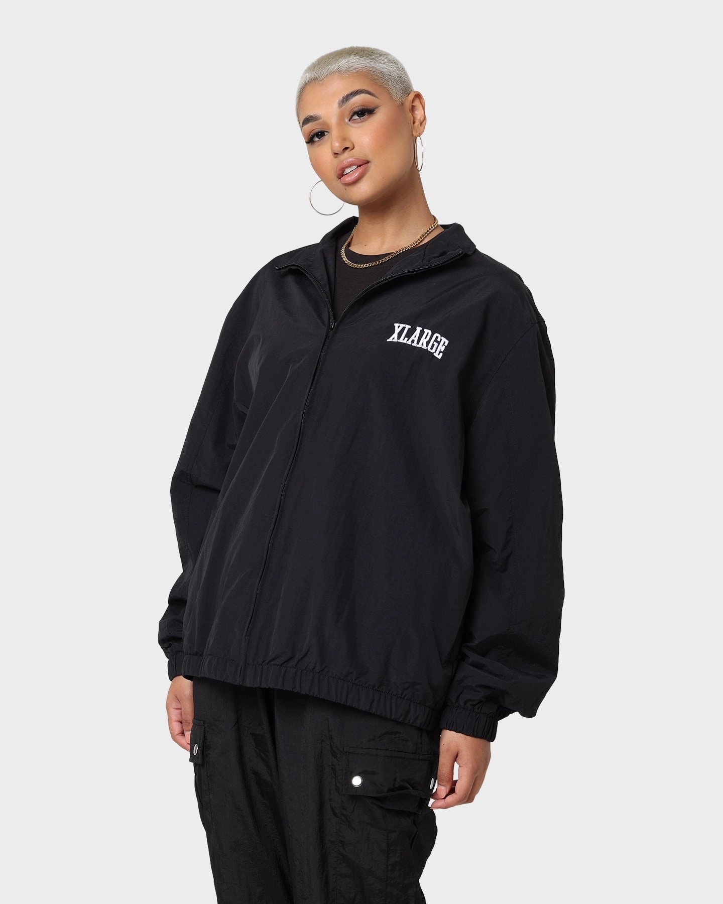 XLARGE Arched Track Jacket Black Weatherproof Coating Bohemian