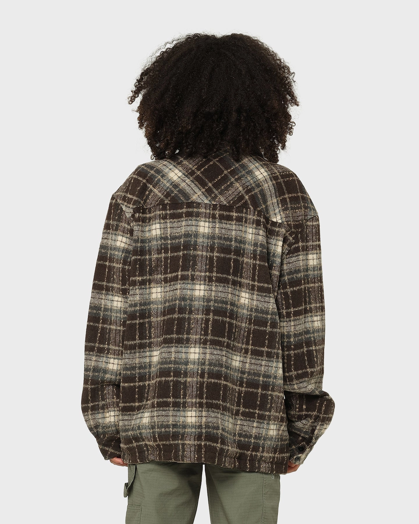 XXIII Vitus Zip Up Flannel Shacket Brown Relationship Present