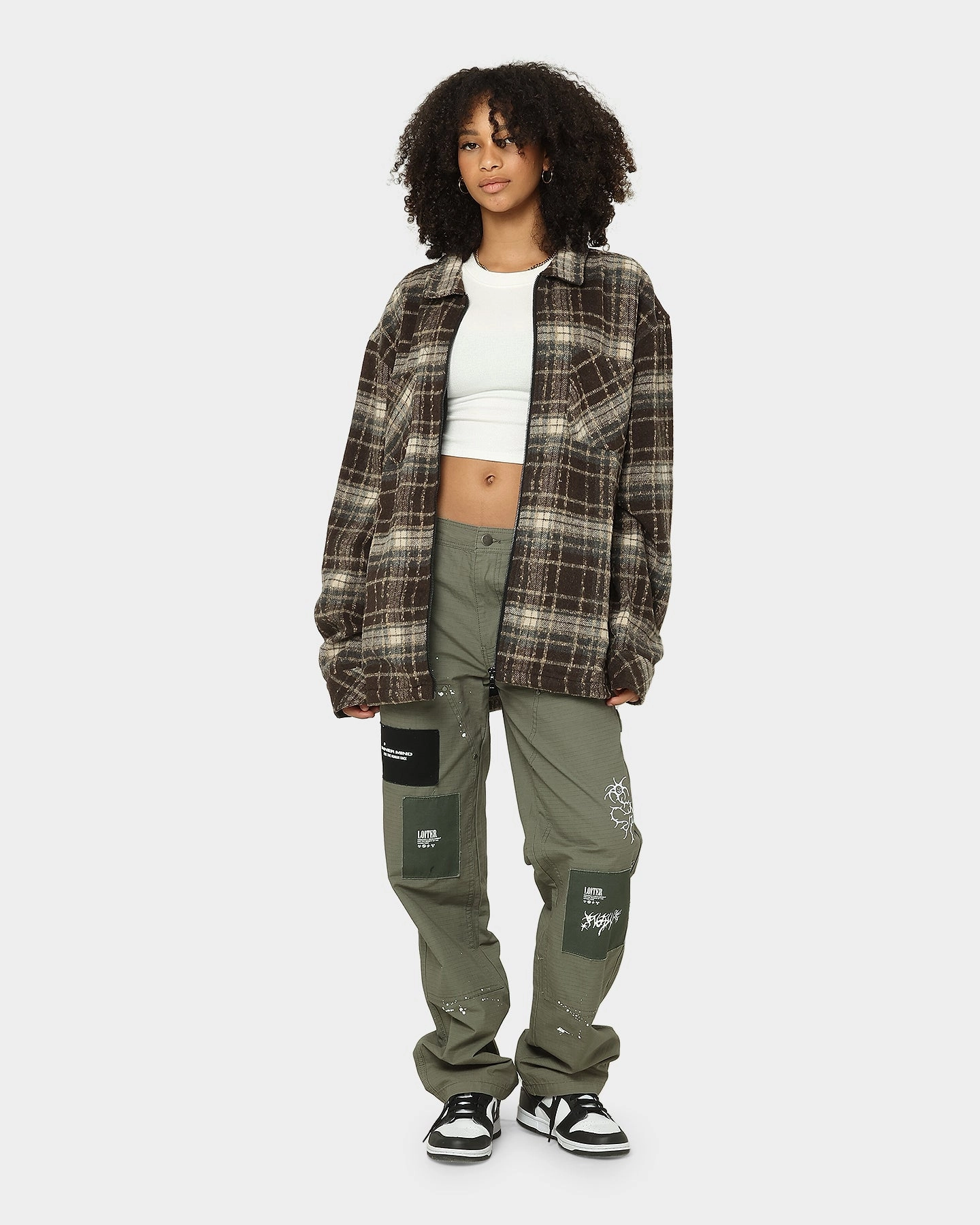 XXIII Vitus Zip Up Flannel Shacket Brown anniversary event