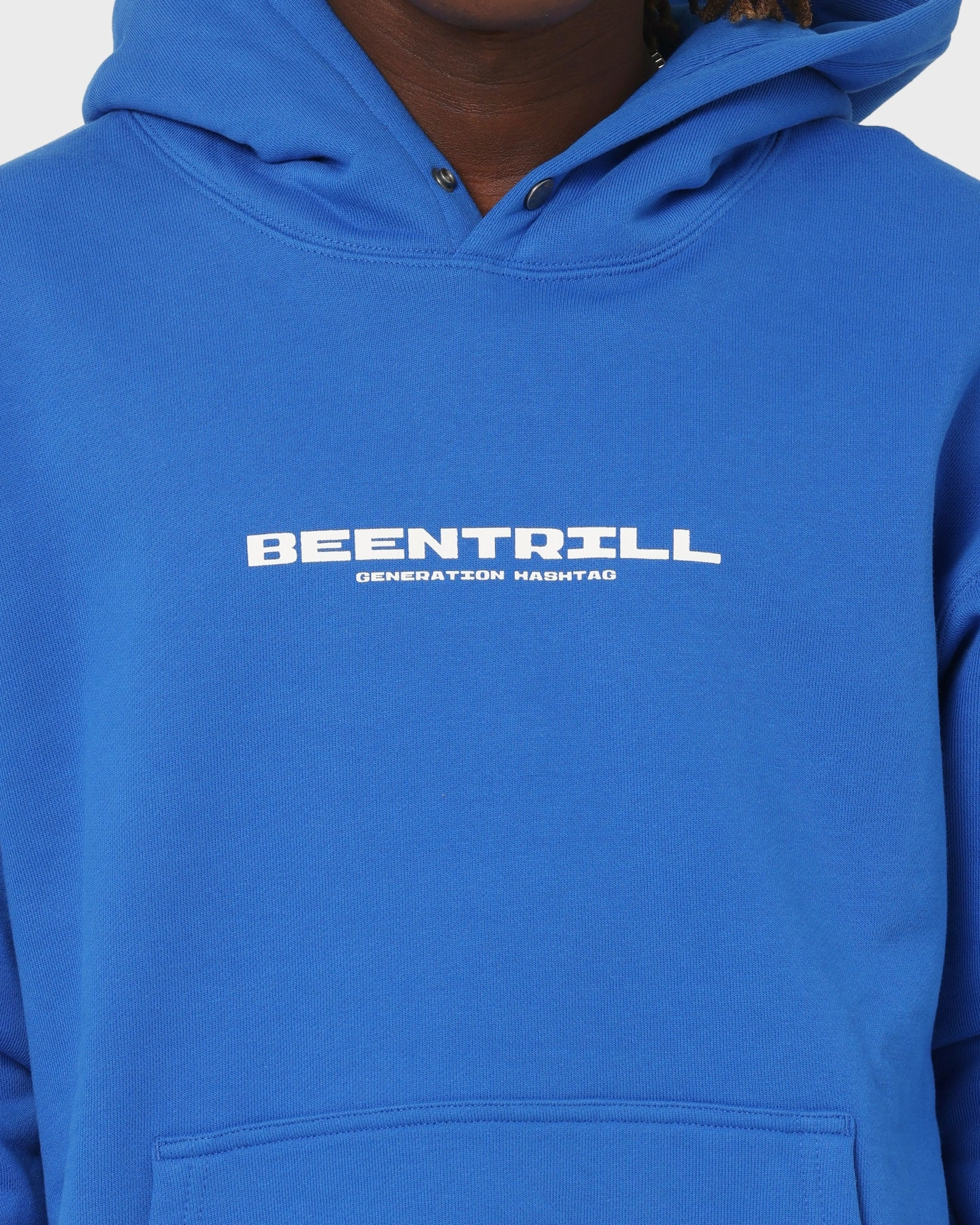 BEENTRILL Nu Logo Hoodie Cobalt Blue bar