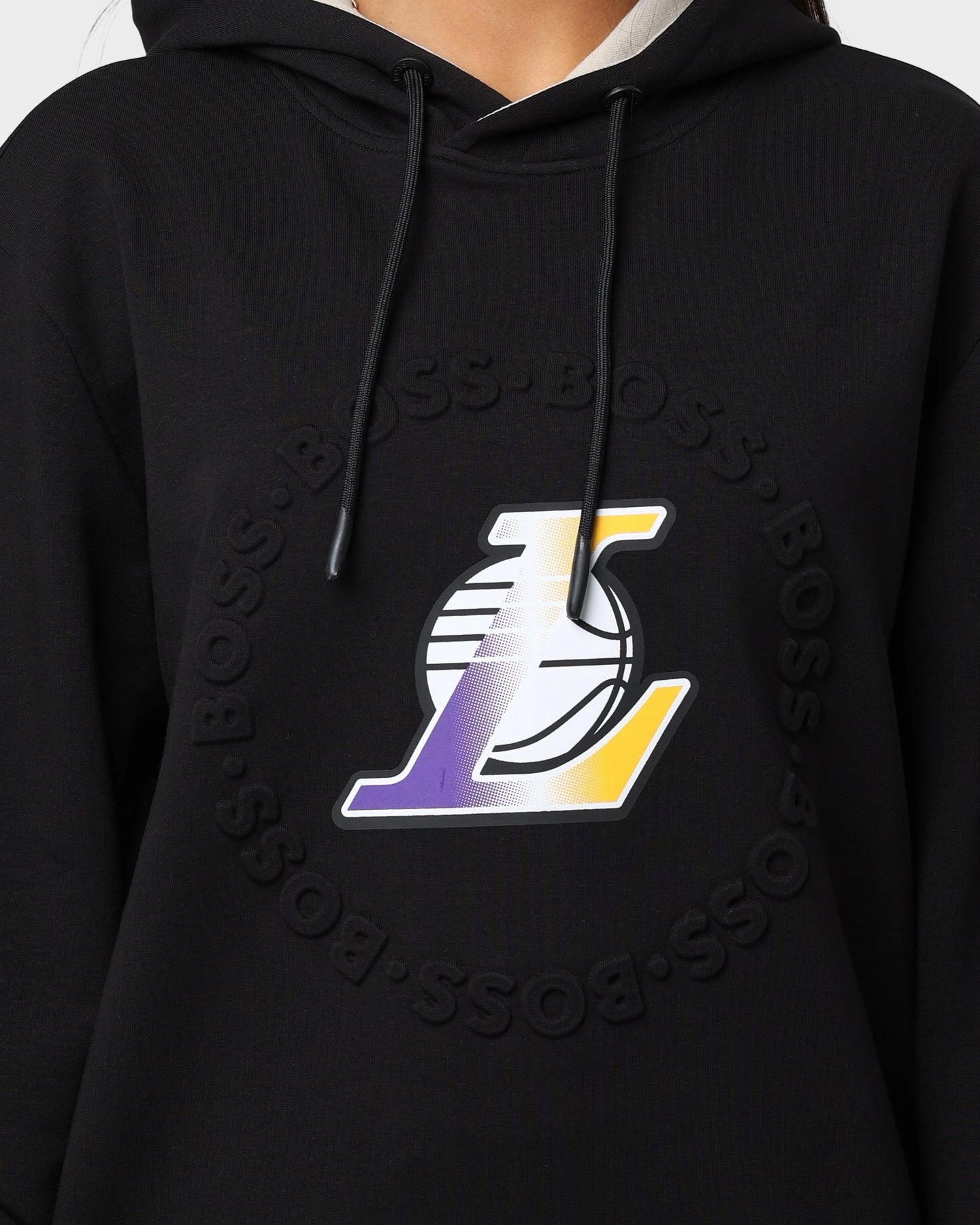 college Insulated Shield Hugo Boss X NBA Basic Los Angeles Lakers Hoodie Black