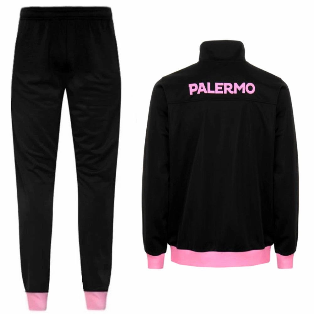 Minimal Bounce Design Palermo FC black presentation soccer tracksuit 2021 - Kappa