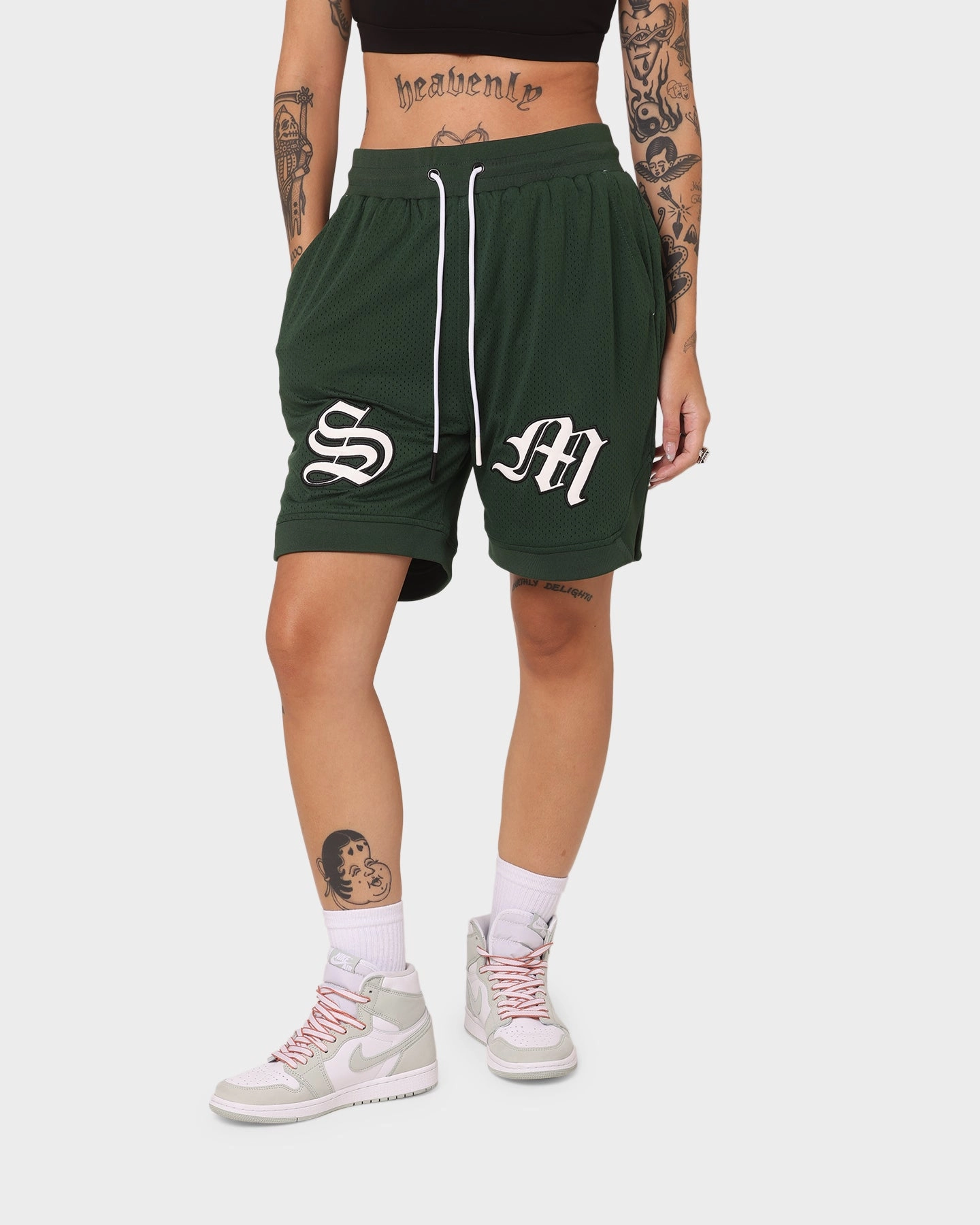 Saint Morta Graves Basketball Shorts Dark Green Beachwear