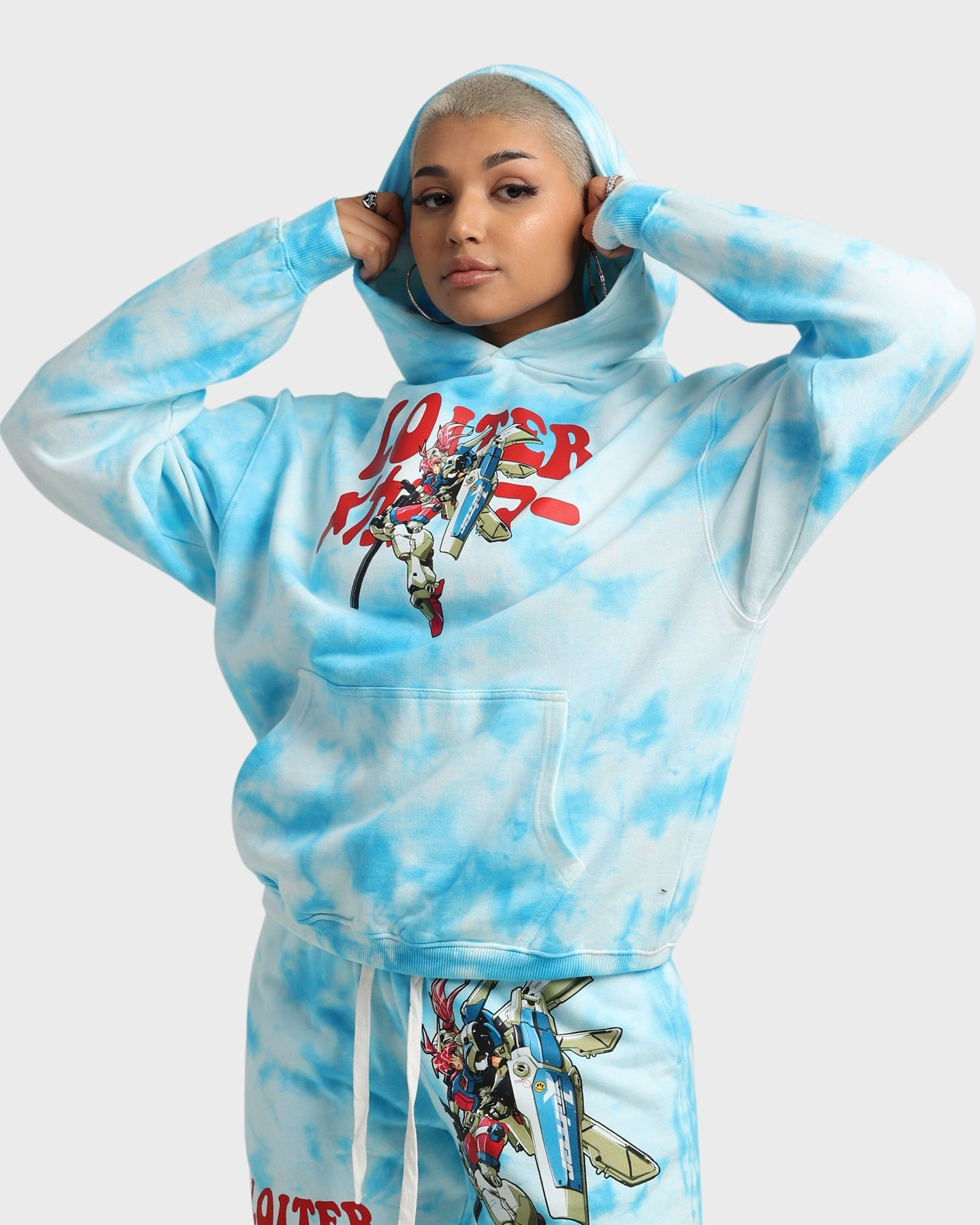 Possibility Cozy Design Loiter Eternal Tie Dye Hoodie Blue