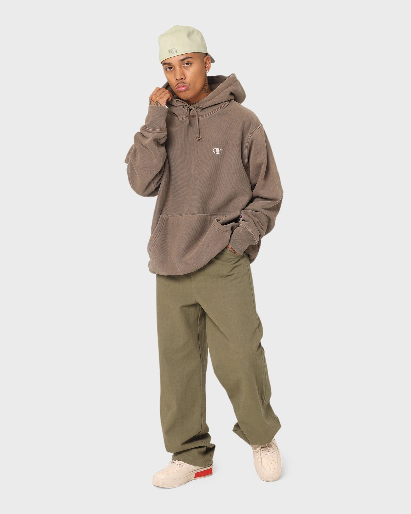 Prospect Champion Reverse Weave Garm Dye Hoodie Latte Brown