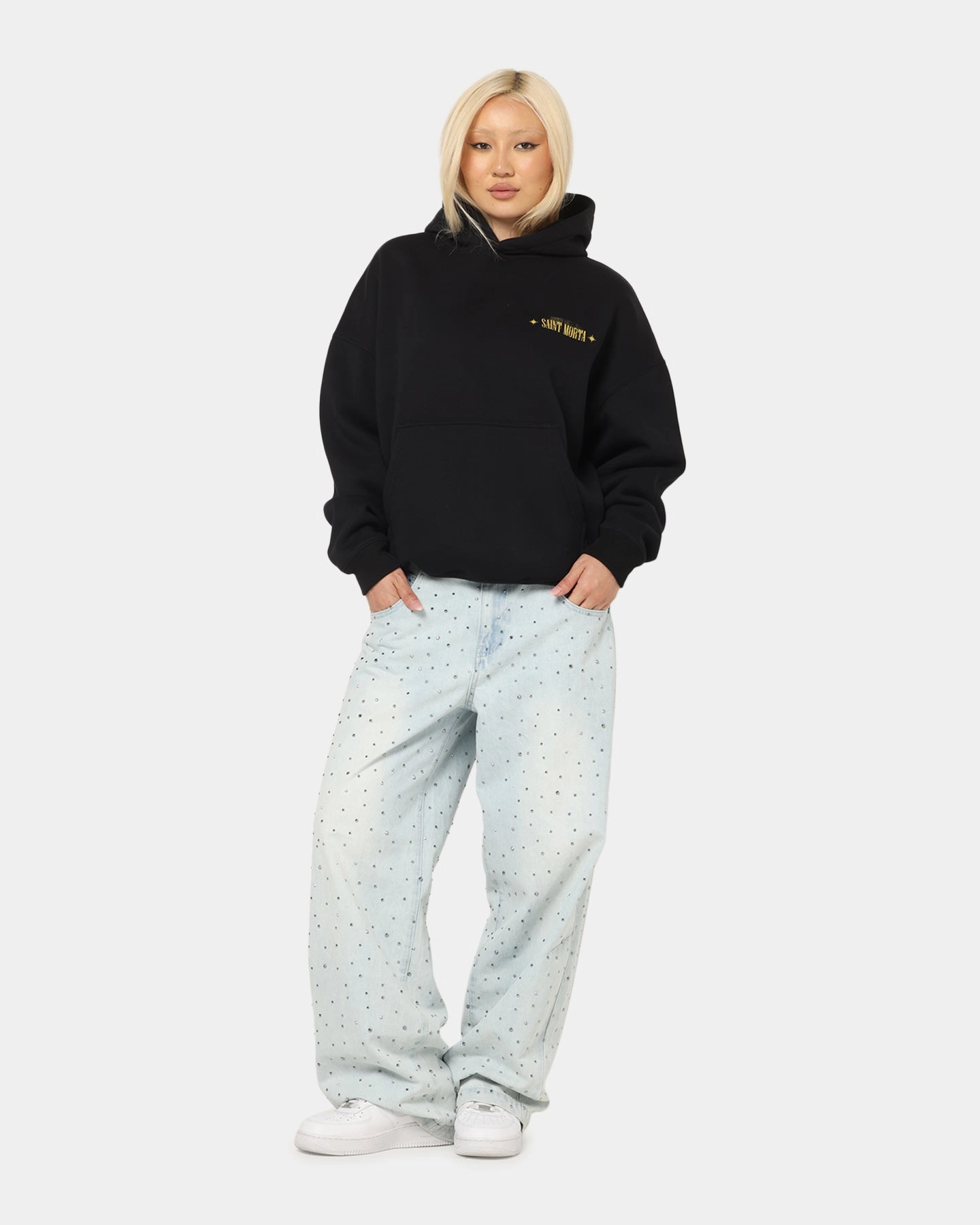 Personalized Style Saint Morta Realm Of Return Boxy Hoodie Black