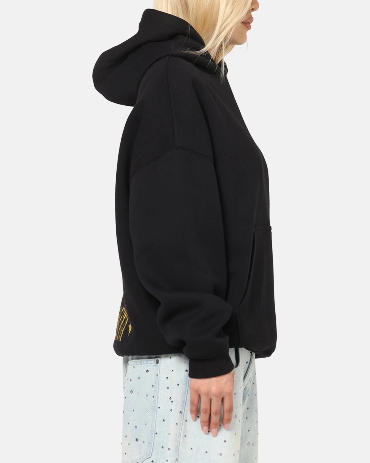 Saint Morta Realm Of Return Boxy Hoodie Black Satin Finish
