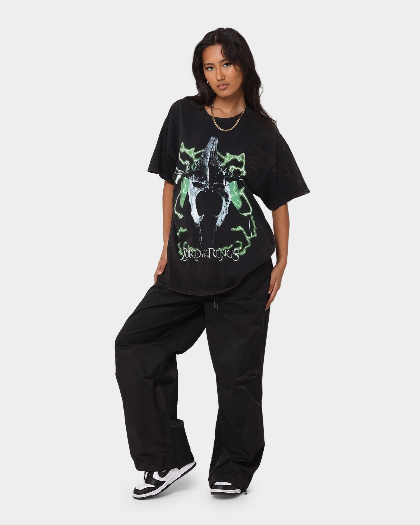 American Thrift X The Lord Of The Rings Witch Kings Of Angmar Vintage T-Shirt Washed Black Anti Pilling Finish