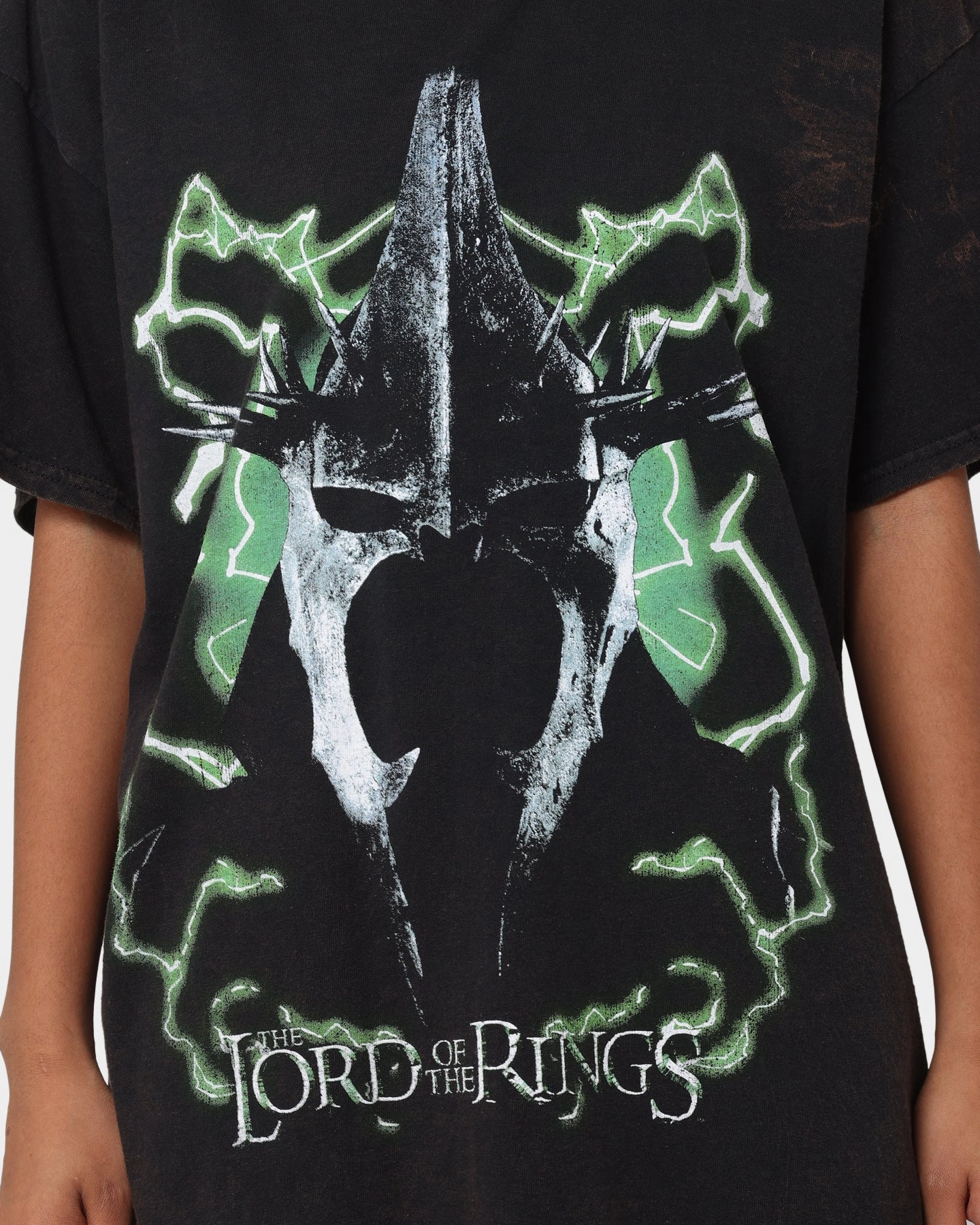 High Quality Printing American Thrift X The Lord Of The Rings Witch Kings Of Angmar Vintage T-Shirt Washed Black