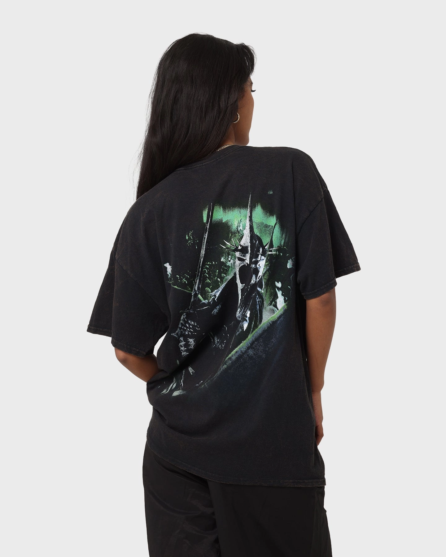 American Thrift X The Lord Of The Rings Witch Kings Of Angmar Vintage T-Shirt Washed Black Sporty Layer
