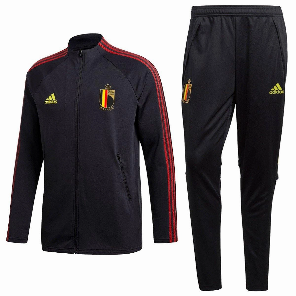 OrganicCottonBlend MoistureWicking Belgium pre-match presentation Soccer tracksuit 2020/21 - Adidas