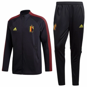 OrganicCottonBlend MoistureWicking Belgium pre-match presentation Soccer tracksuit 2020/21 - Adidas
