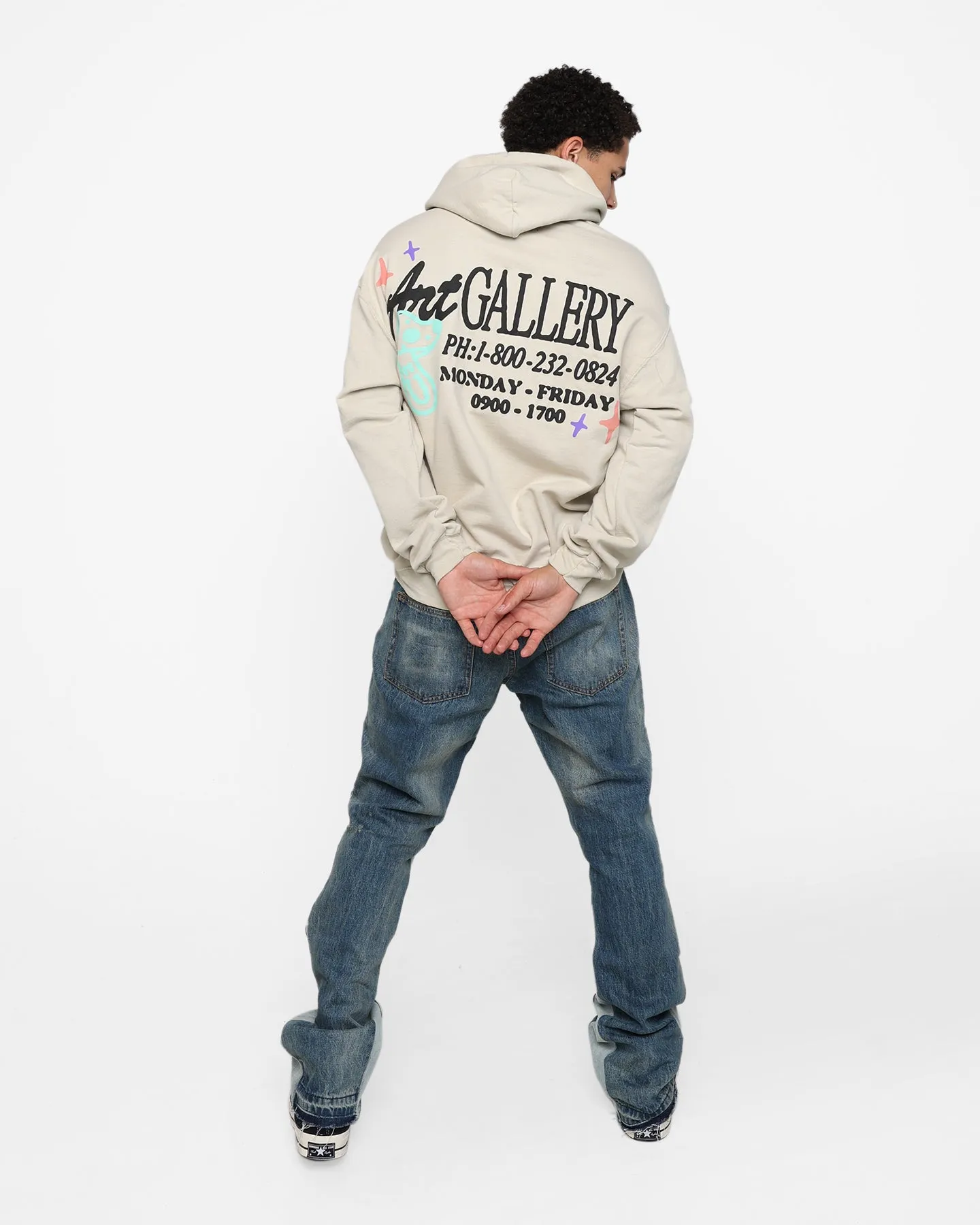 Stretch Panels Goat Crew Art Gallery Hoodie Sand