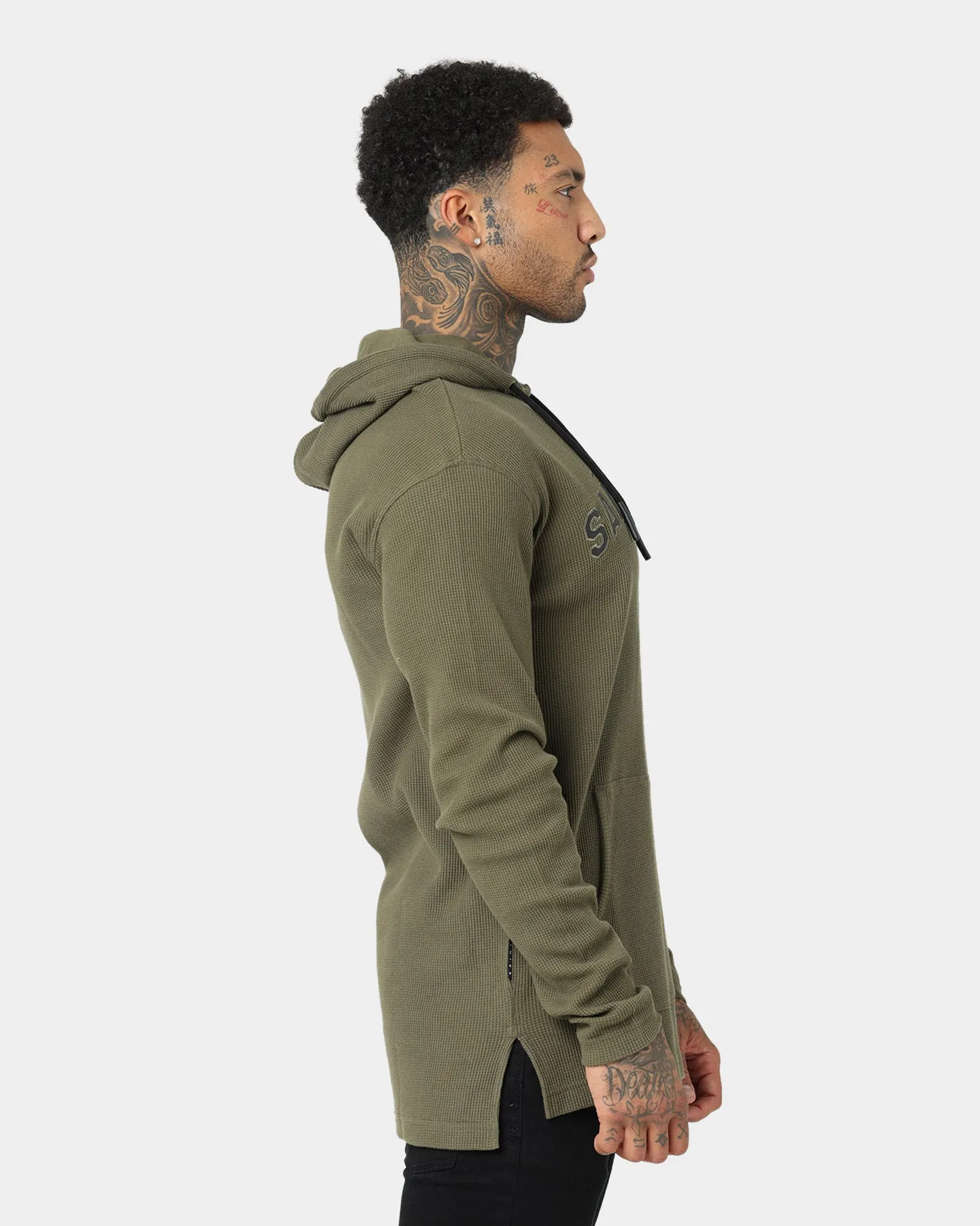 bar aesthetically pleasing Saint Morta Kingdom Waffle Hoodie Army Green