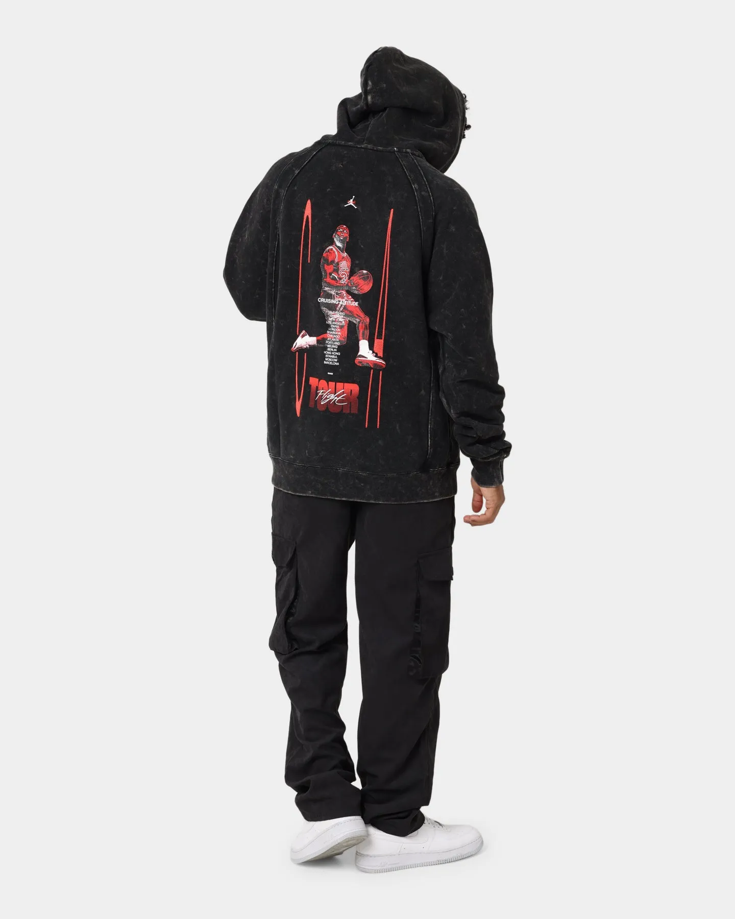 Jordan Flight Heritage French Terry Pullover Hoodie Black YKK Zipper