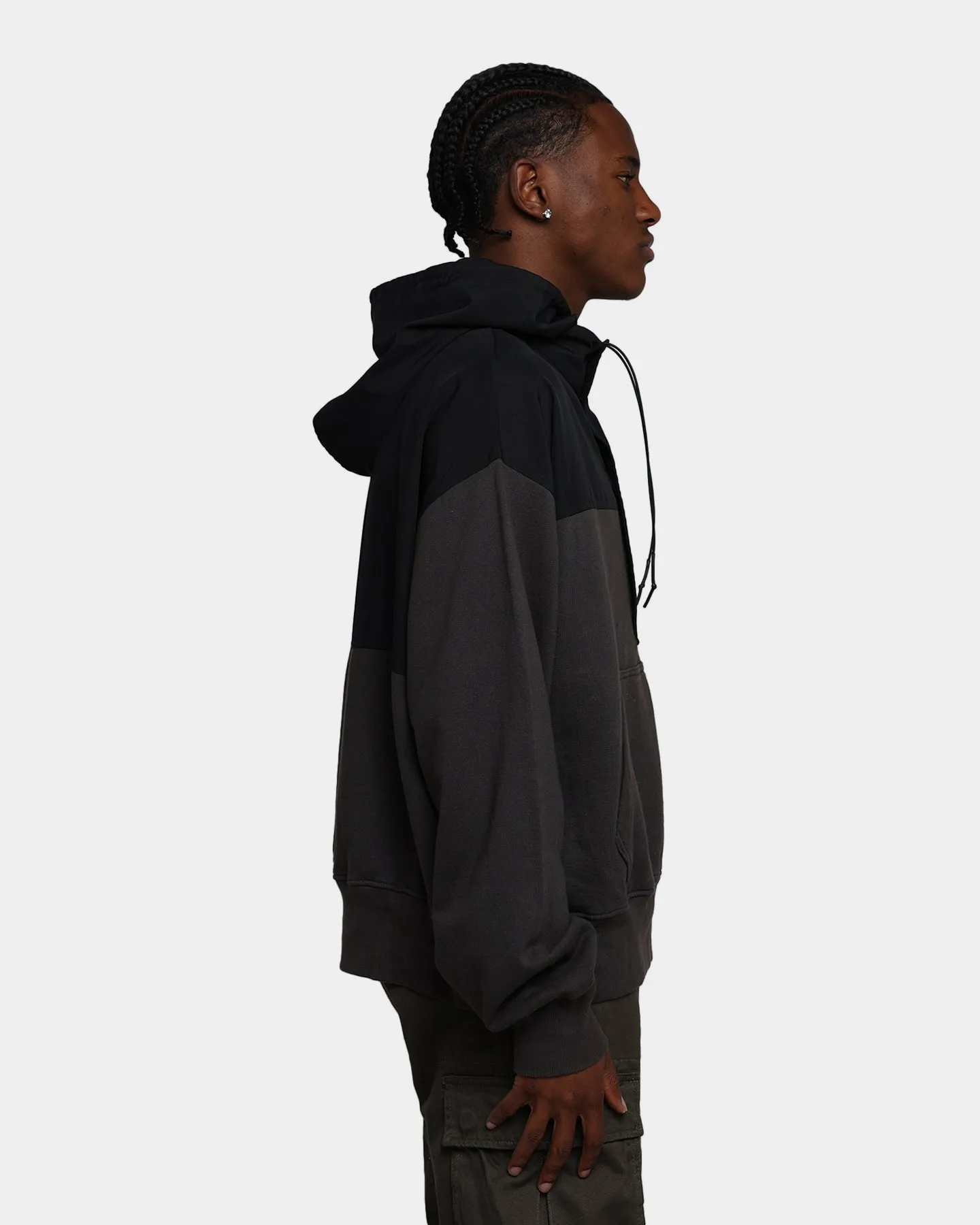 MNML Hooded Parka Qtr Zip Jacket Black Choice