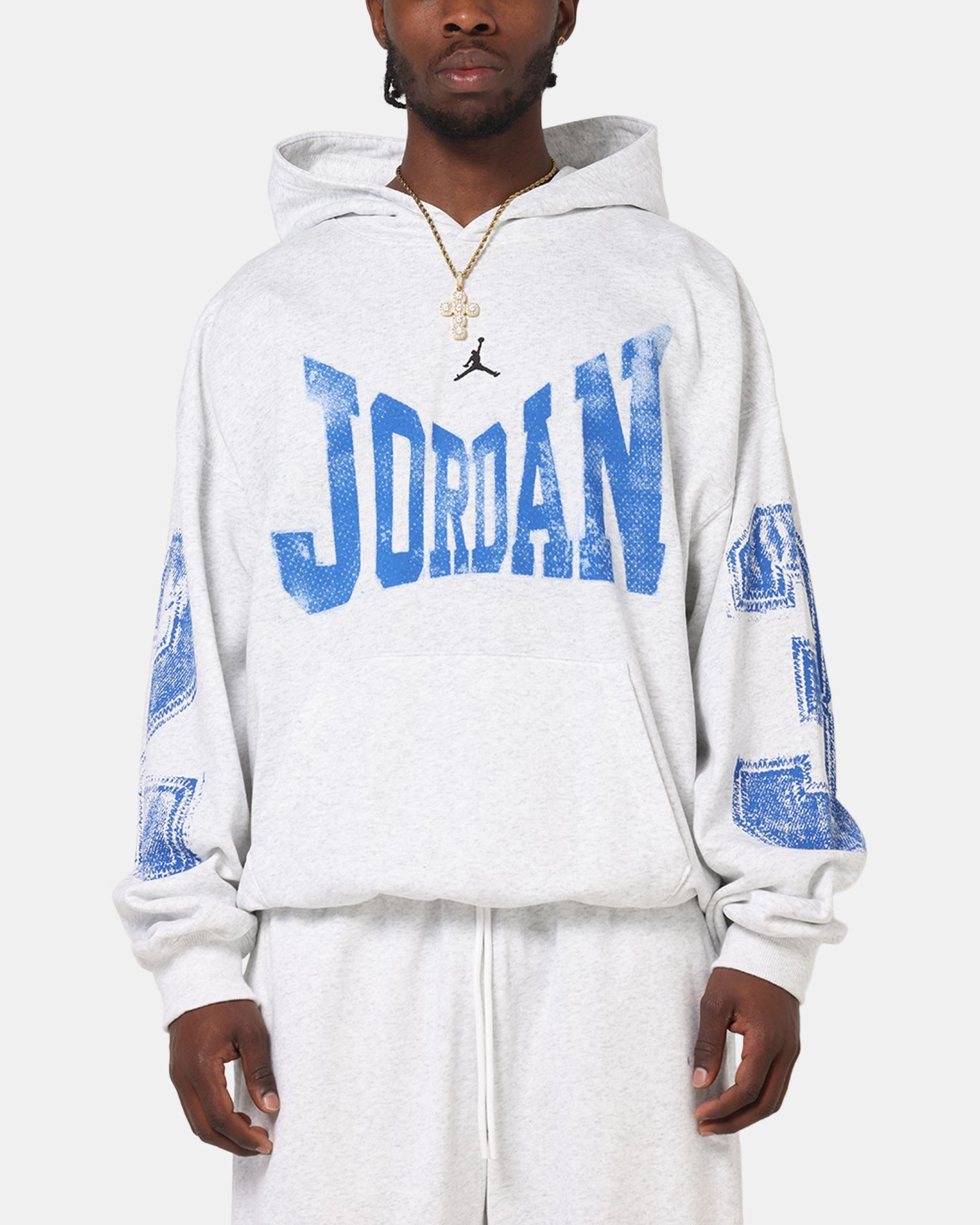 Sport Day Jordan Brooklyn Collegiate Pullover Hoodie Birch Heather Grey