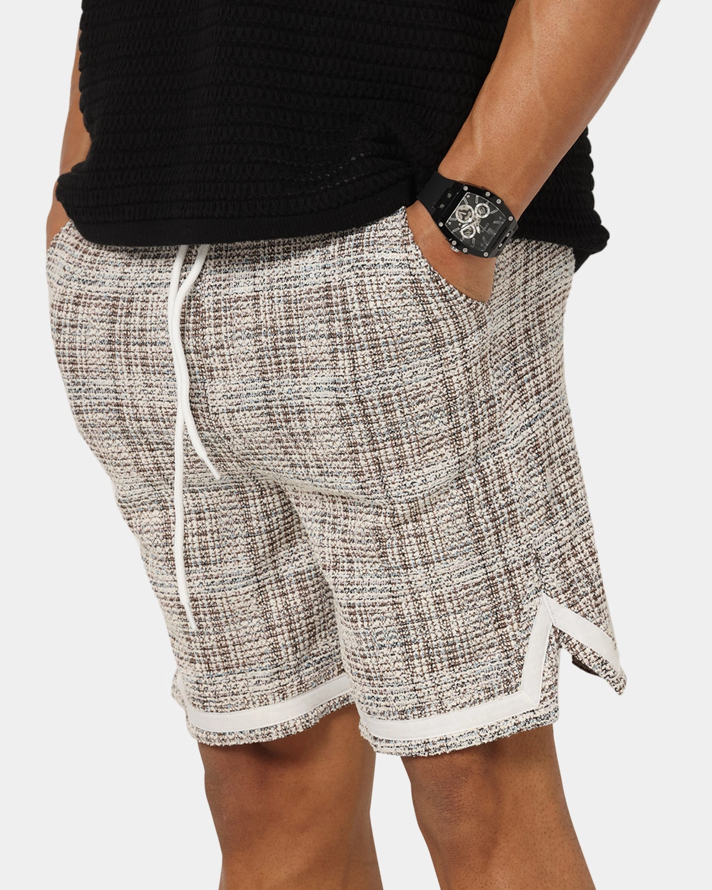 tall sizing XXIII Textured Ball Shorts Brown/Cream