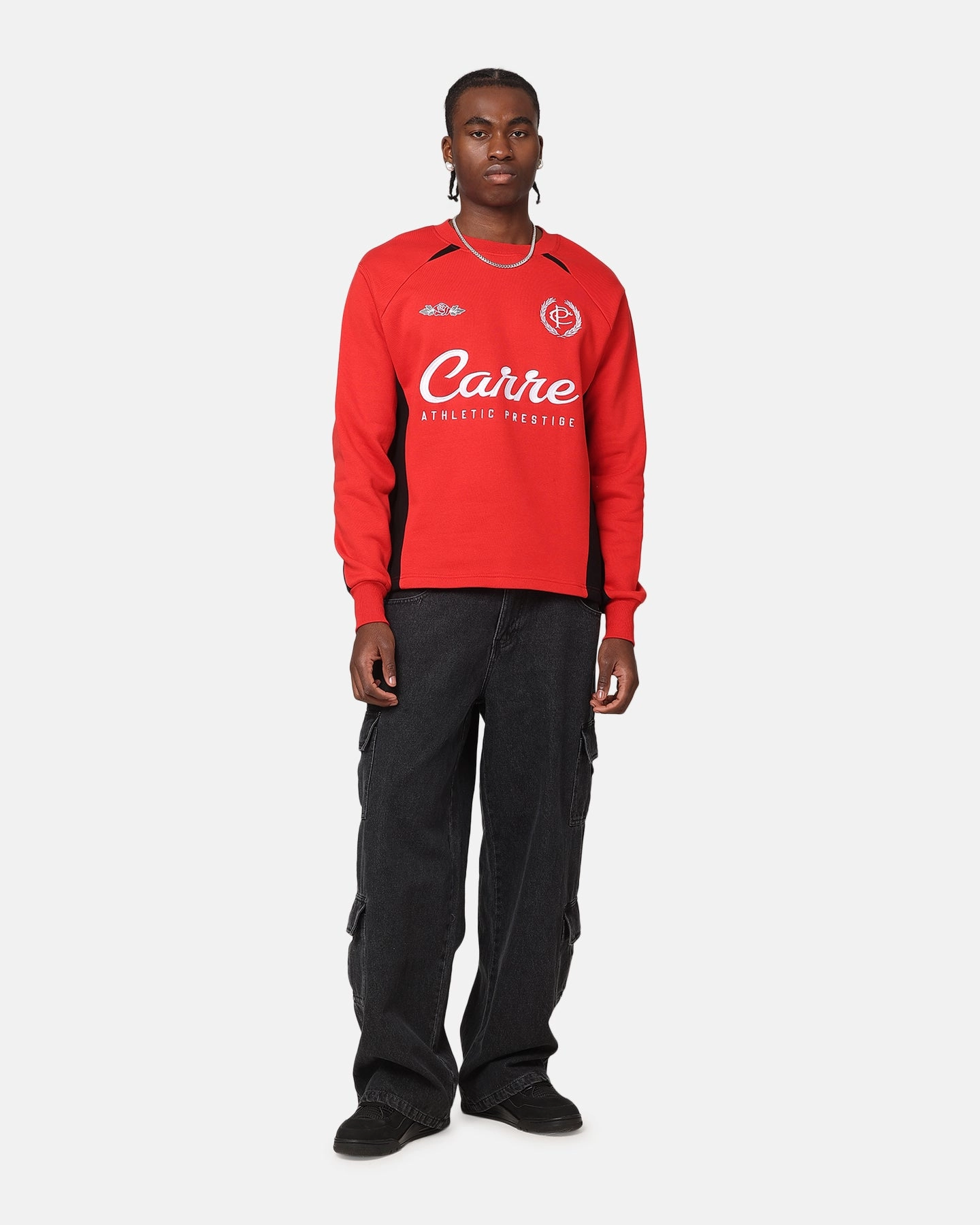 Relaxed Outfit Knit Wear Carre Prestige Crewneck Red