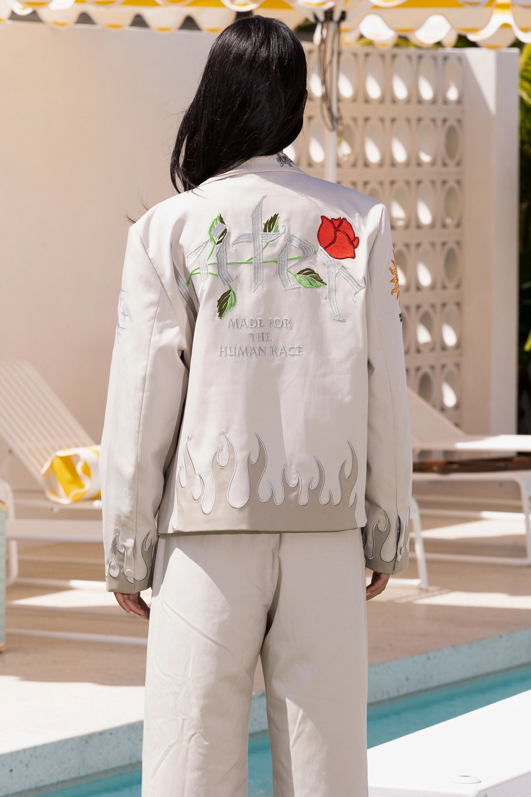 Loiter Western Blazer Jacket Off White Storm Shield