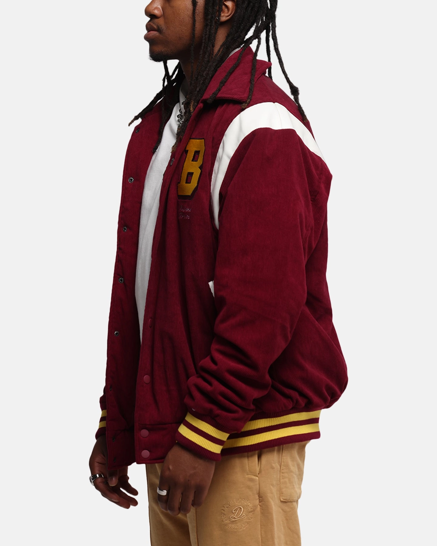 Bleacher Athletic Brisbane Broncos NRL 1908 Corduroy Varsity Jacket Official Team Colour Restore