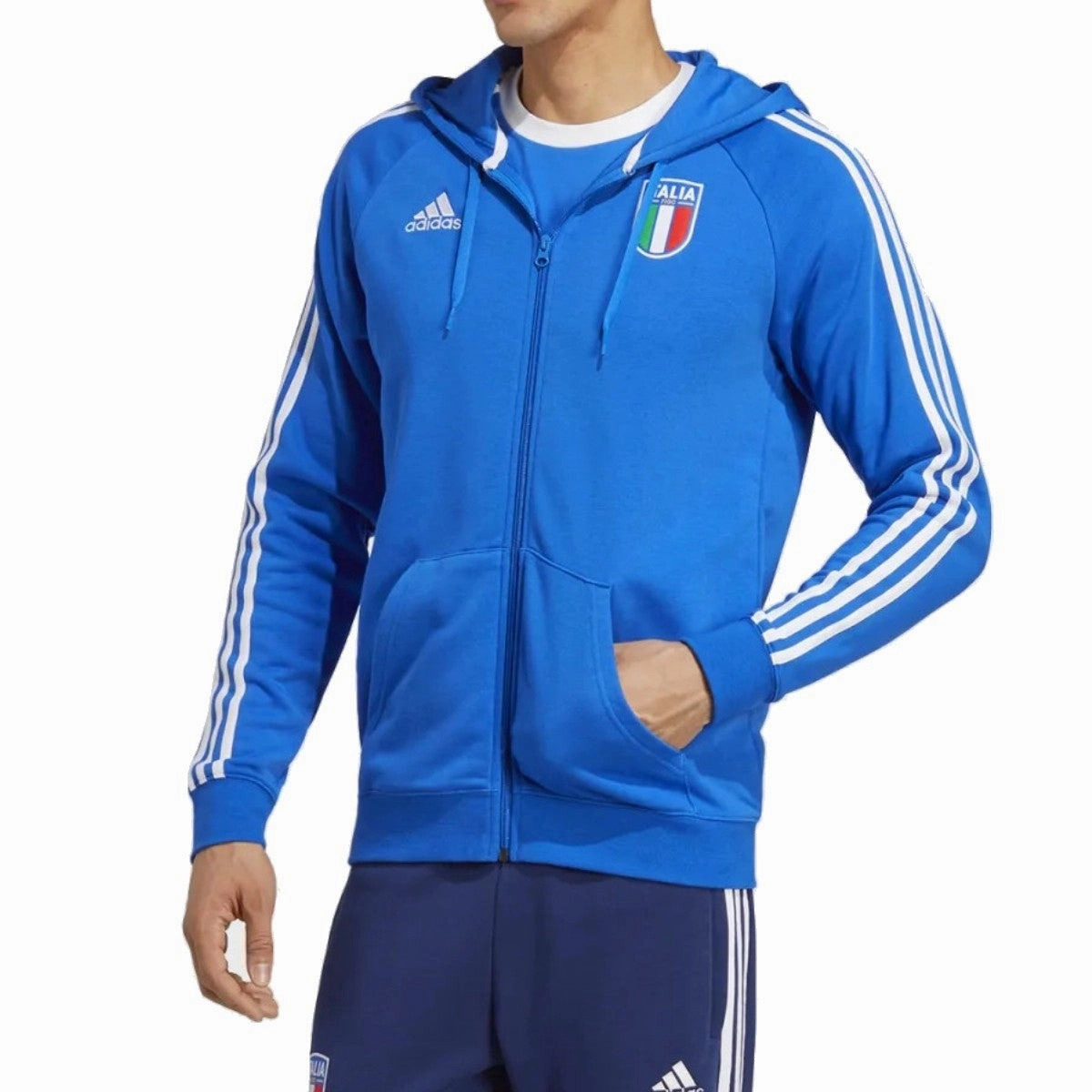 Reinforced Knees Fitness Look Italy Casual 3S hooded presentation tracksuit 2023/24 - Adidas
